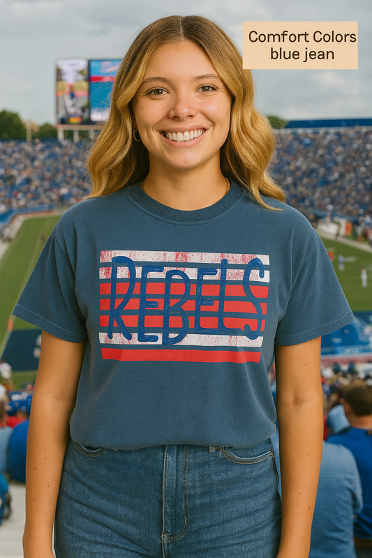 Rebels T-Shirt, Vintage Style Tee, Unisex Graphic Shirt, Summer Fashion, Independence Day Apparel, Football Game Day, Hotty Toddy