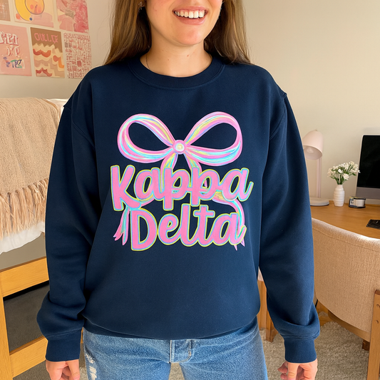 KD Comfort Colors Garment-Dyed Sweatshirt, Sorority Apparel, Cozy Gift, College Sweatshirt, Valentine's Day Gift, Customizable Sweater
