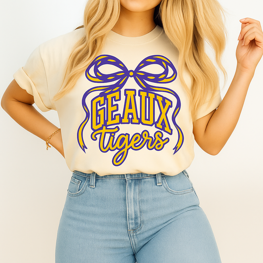 Géaux Tigers Garment-Dyed T-Shirt, Unisex Tee, LSU Spirit Wear, College Apparel, Game Day Outfit, Casual Style