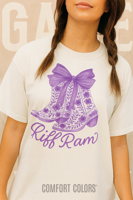 Purple Cowboy Boots T-Shirt | Western Style Tee, Festival Wear, Country Music Shirt, Gift for Horse Lovers, Casual Chic