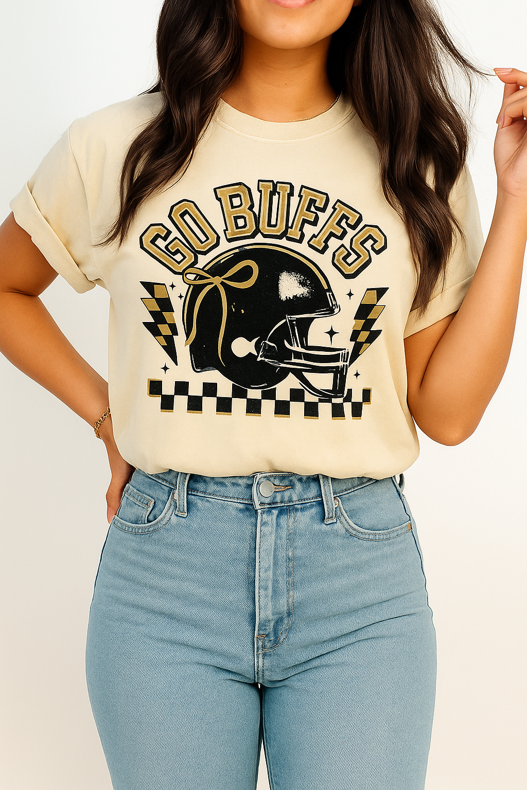 Vintage Sports Fan T-Shirt - Go Buffs Graphic Tee