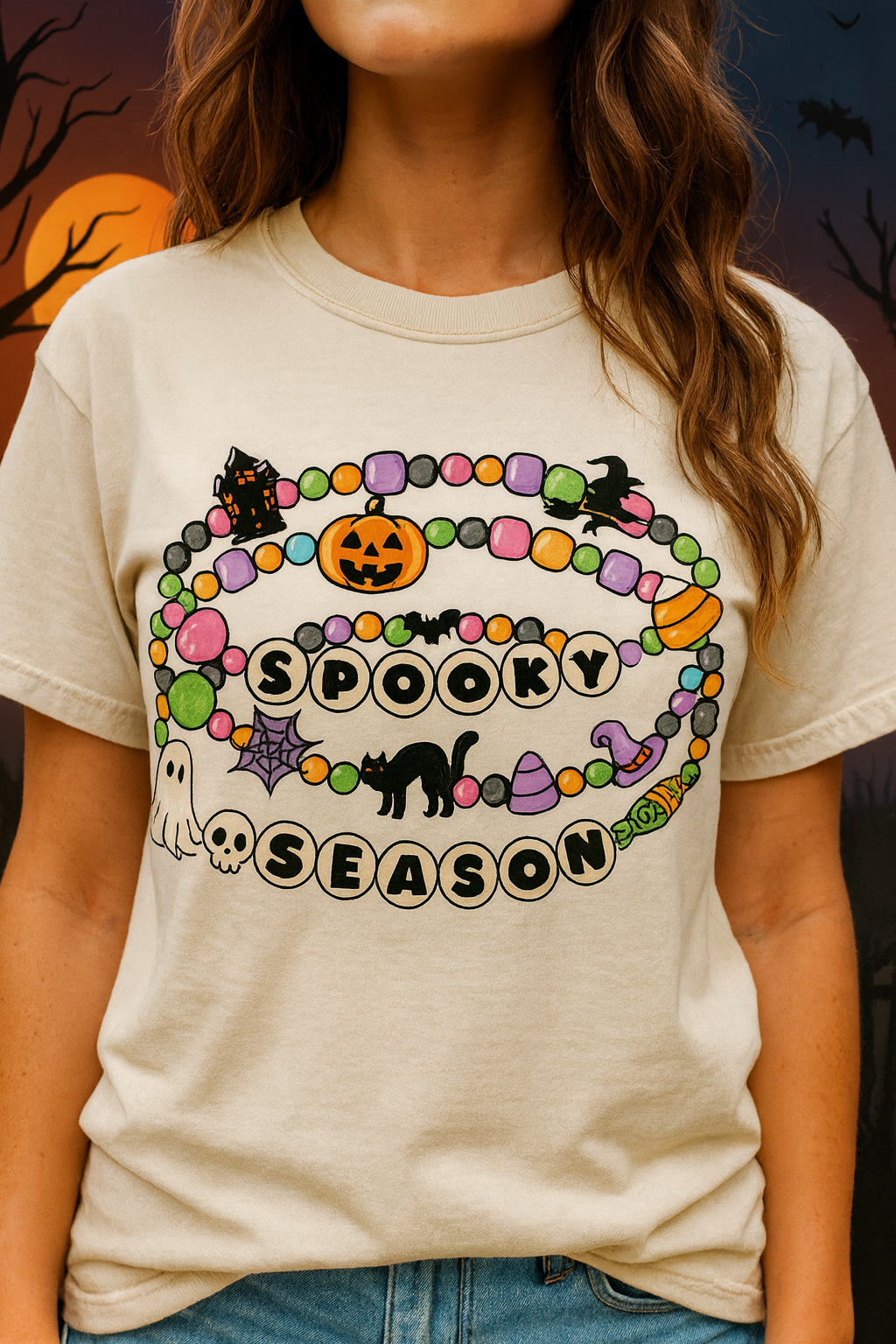 Spooky Season Friendship Bracelet T-shirt | Halloween Fun, Unisex Tee