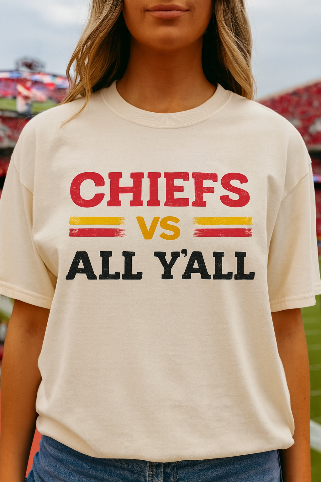 Game Day Humor T-Shirt, Chiefs vs All Y’all Tee, Sports Fan Gift, Unisex Shirt, Tailgate Party Apparel, Football Celebration Shirt
