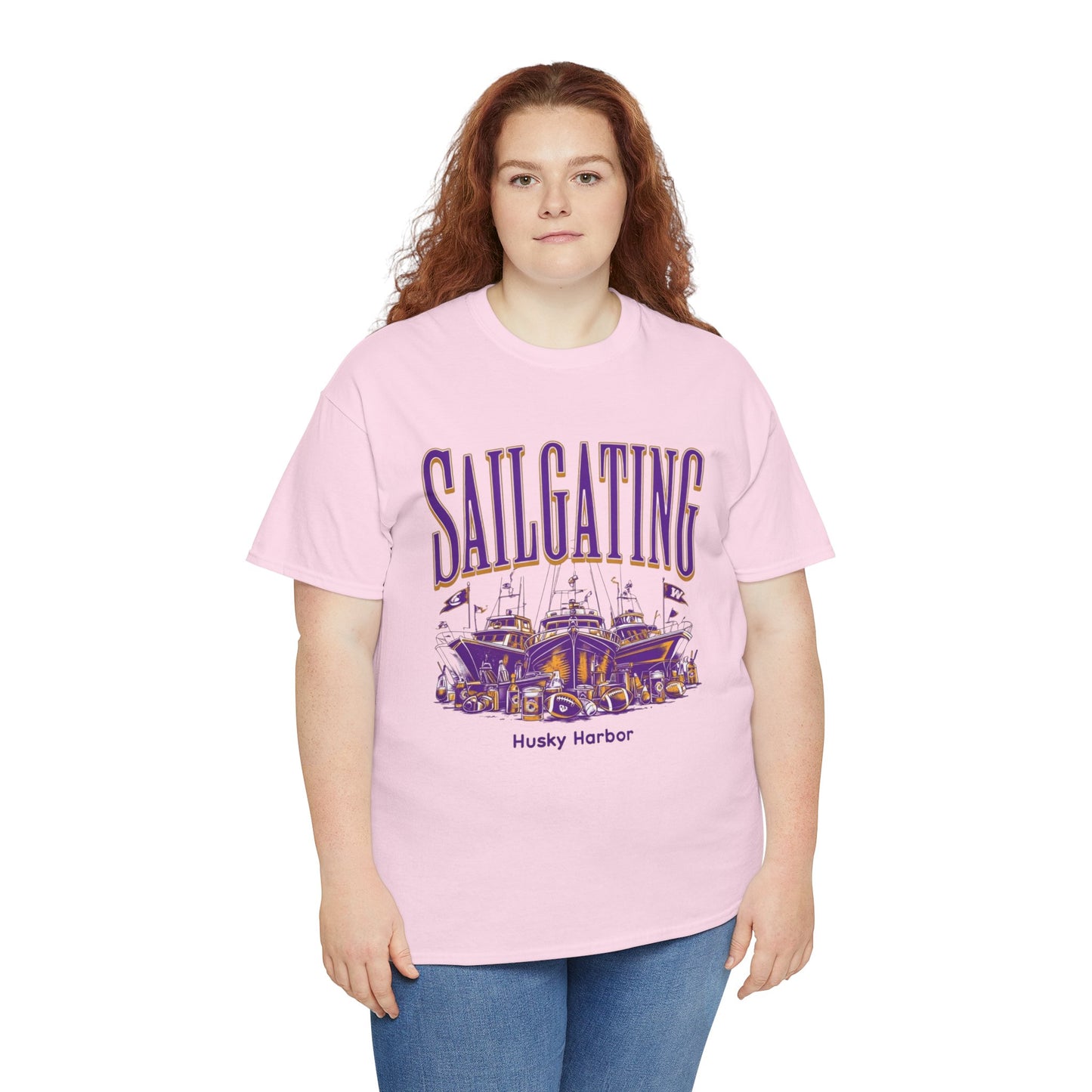 Sailgating Tee - Washington Huskies Unisex Heavy Cotton Shirt