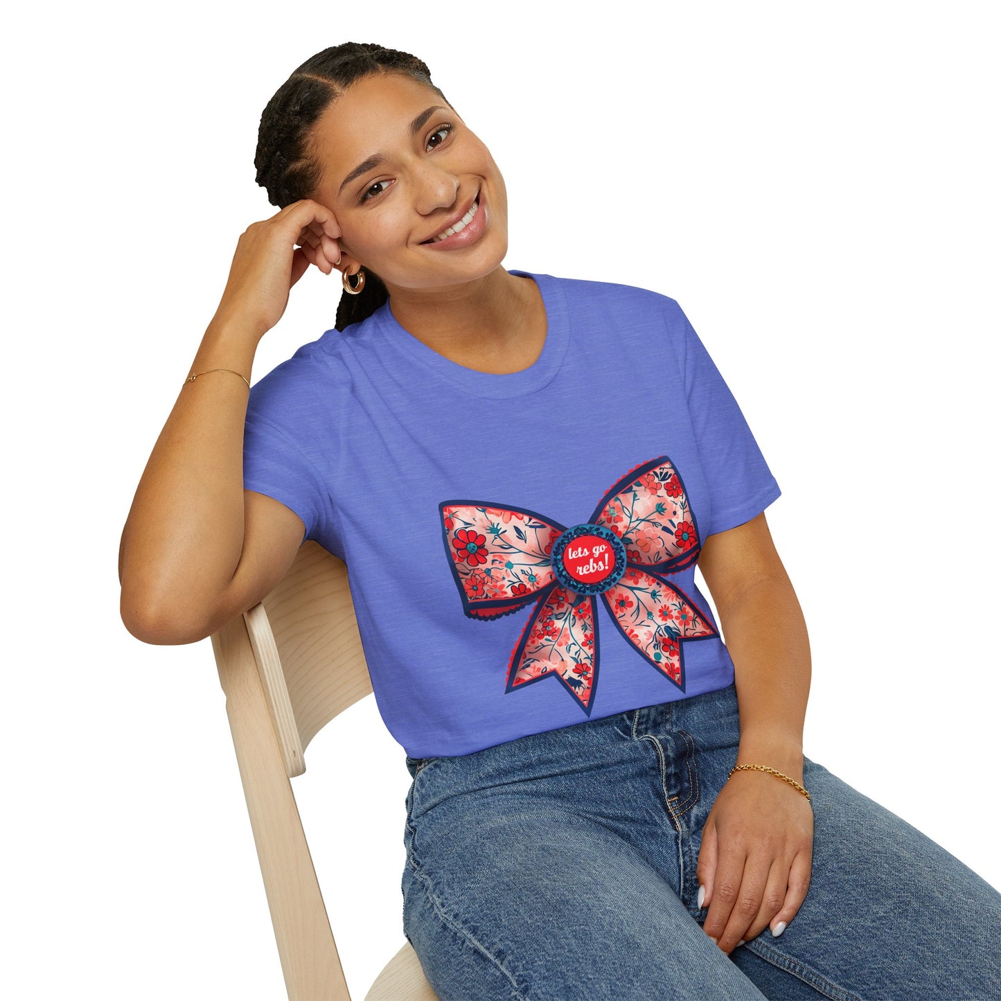 Go rebs coquette bow, Floral Bow T-Shirt | Gift for Her, Casual Wear, Birthday Party, Spring Fashion, Cute Graphic Tee