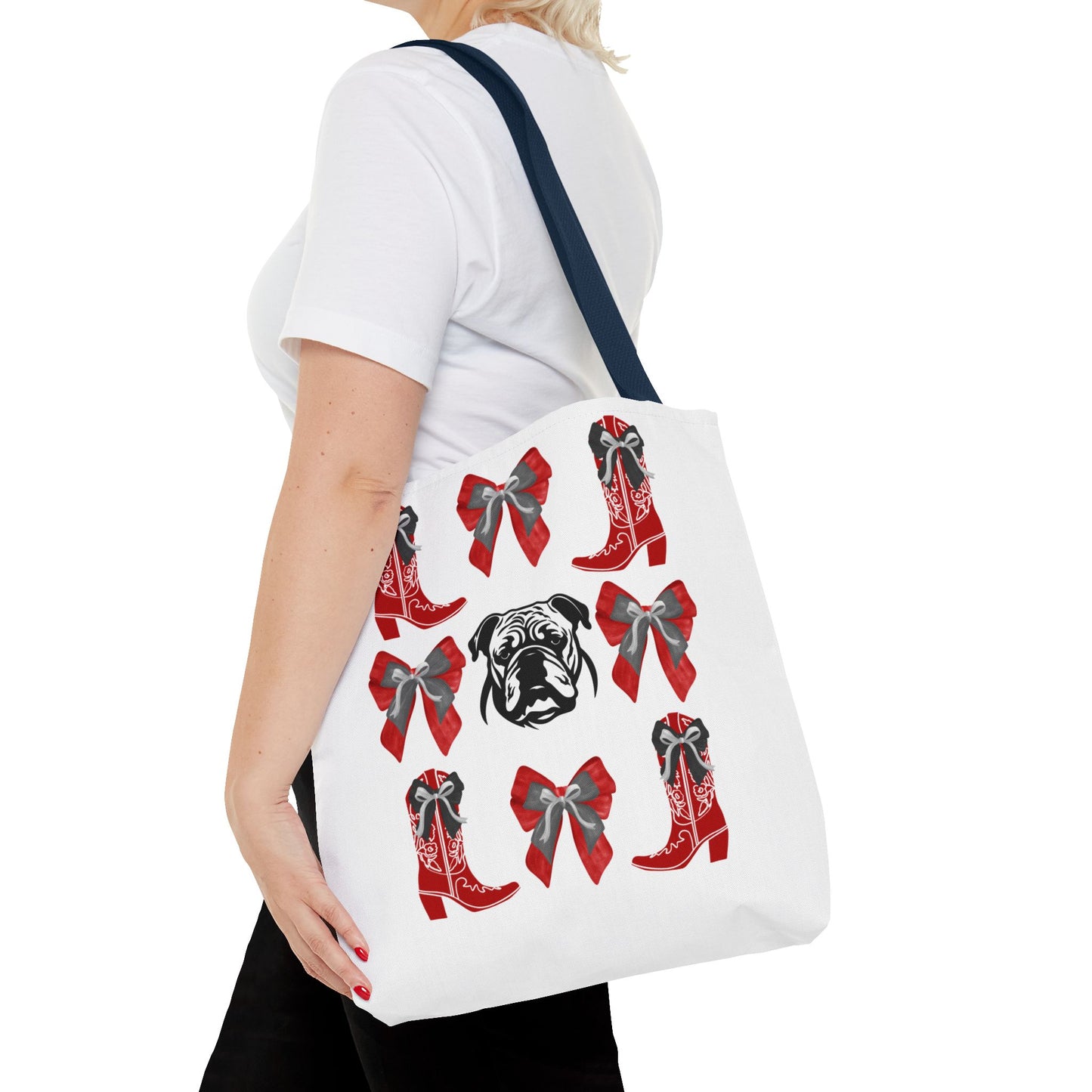 UGA Bulldogs Coquette Bow Tote Bag