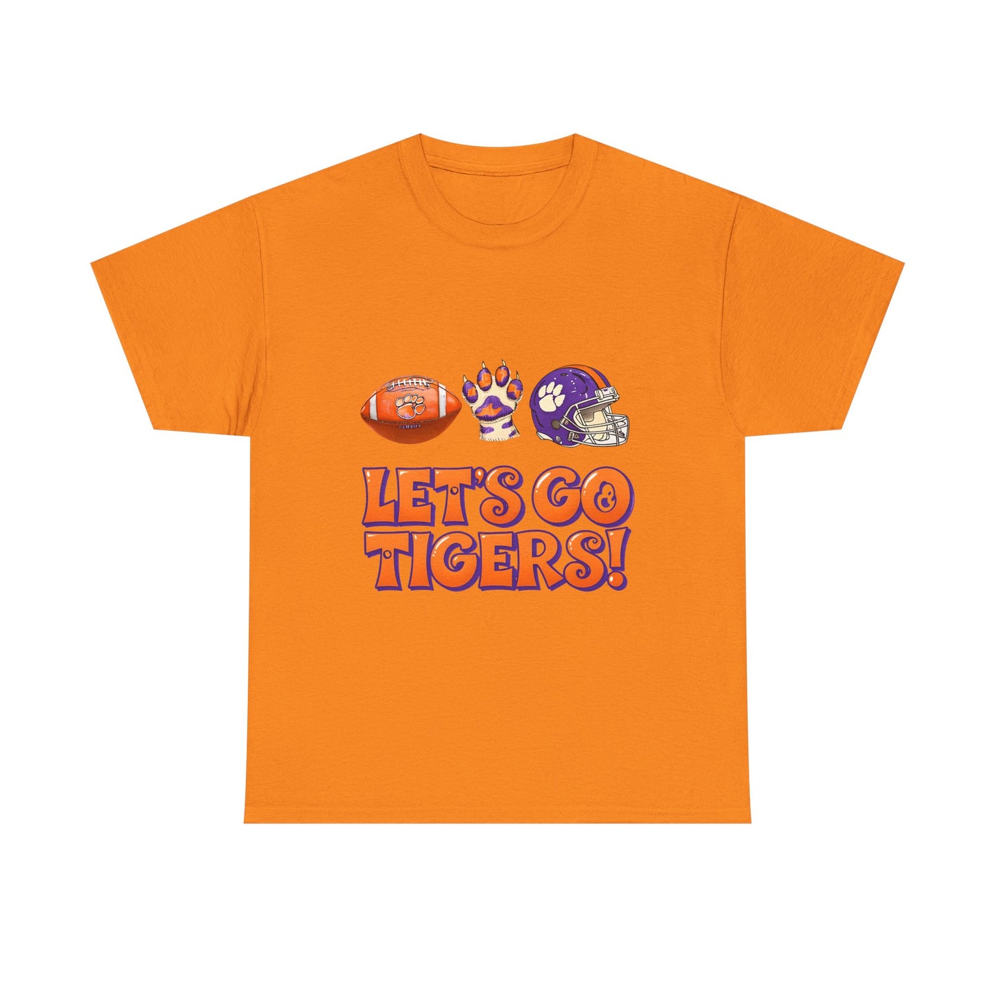 Unisex Heavy Cotton Tee - Let's Go Tigers! Sports Fan Tee, Game Day Shirt, Tailgate Apparel, Team Pride Top, College Football Gear