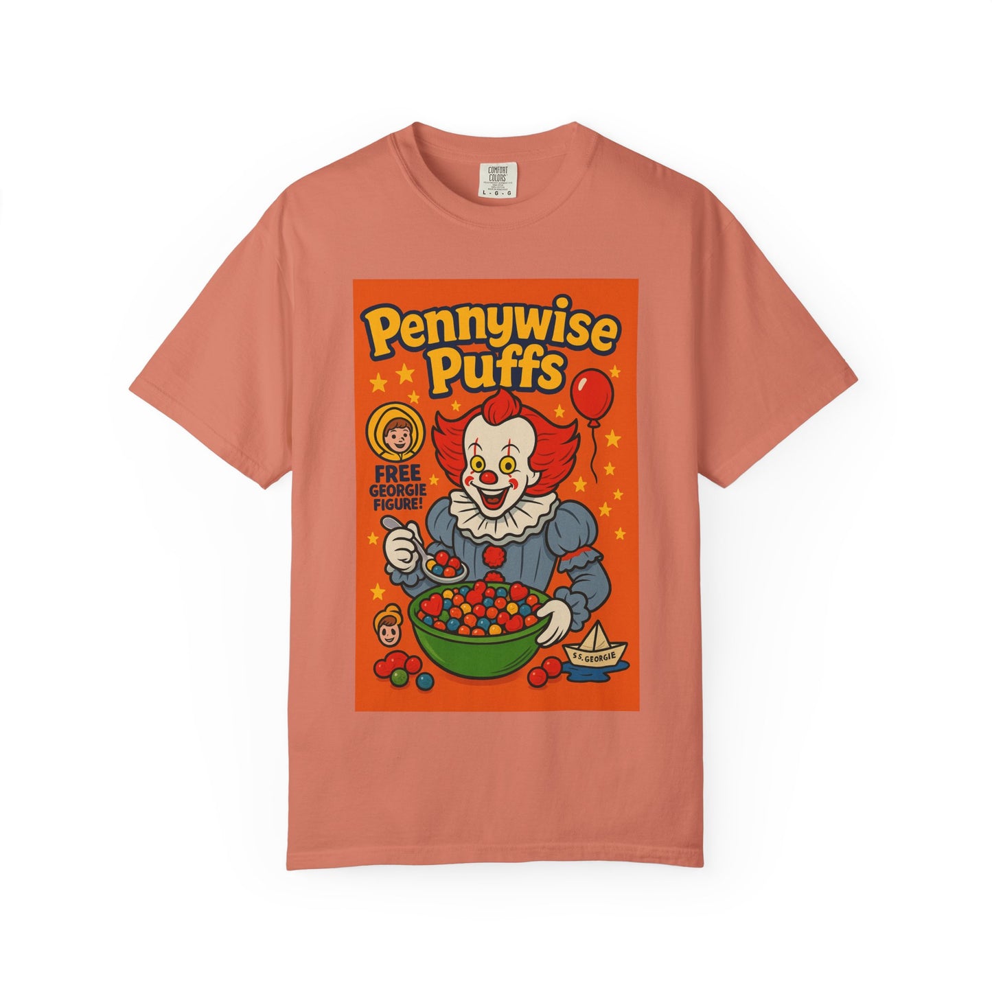 Pennywise Puffs T-Shirt | Unisex Graphic Tee for Horror Fans, Perfect for Halloween, Movie Nights, Gifts, Cosplay