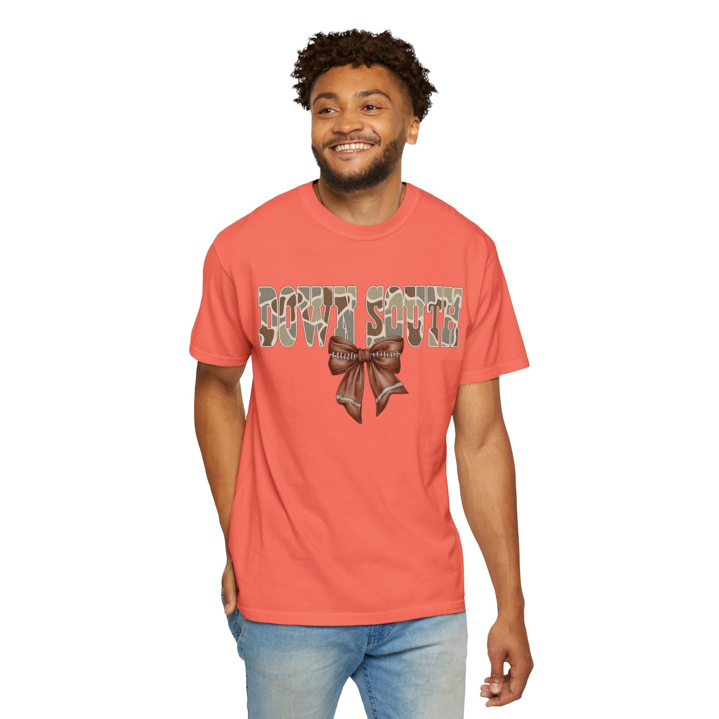 Camo Bow Graphic Tee - Trendy Apparel for Casual Outings and Birthdays