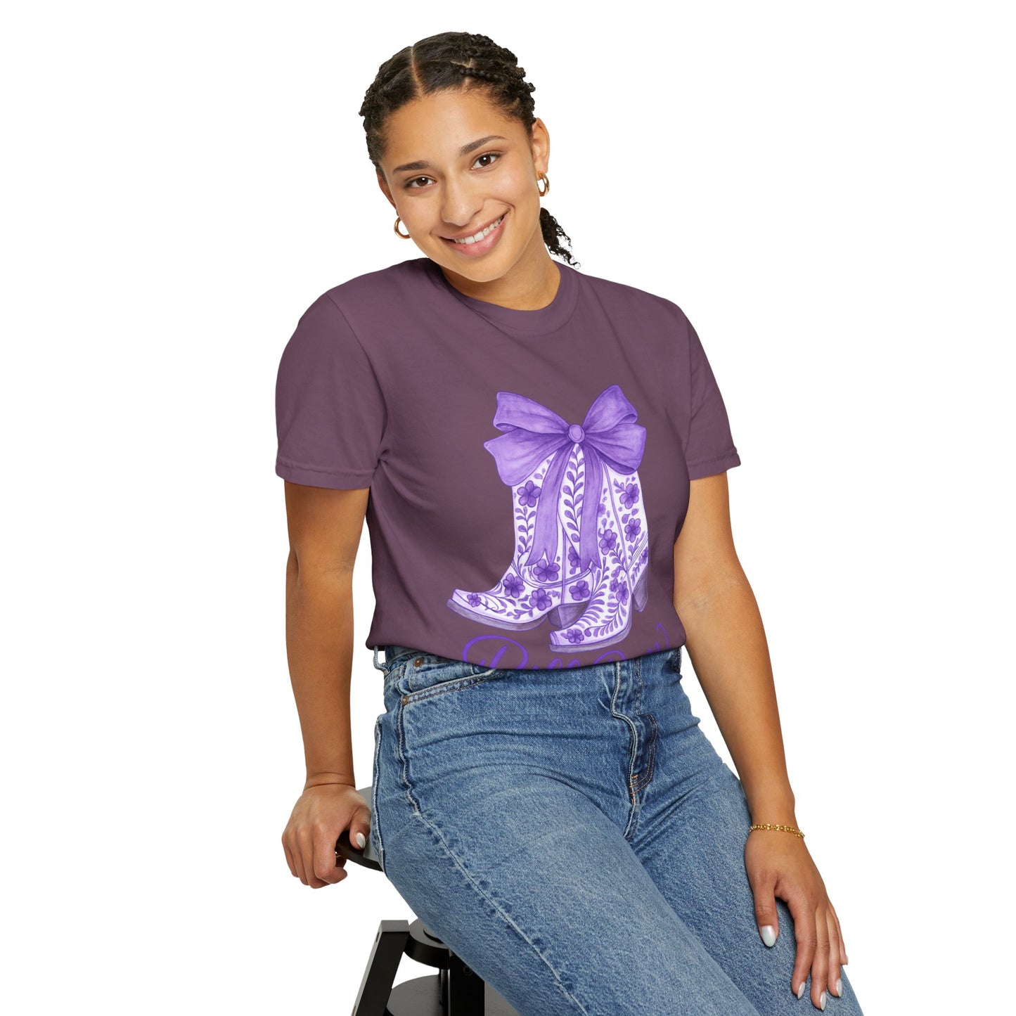 Purple Cowboy Boots T-Shirt | Western Style Tee, Festival Wear, Country Music Shirt, Gift for Horse Lovers, Casual Chic