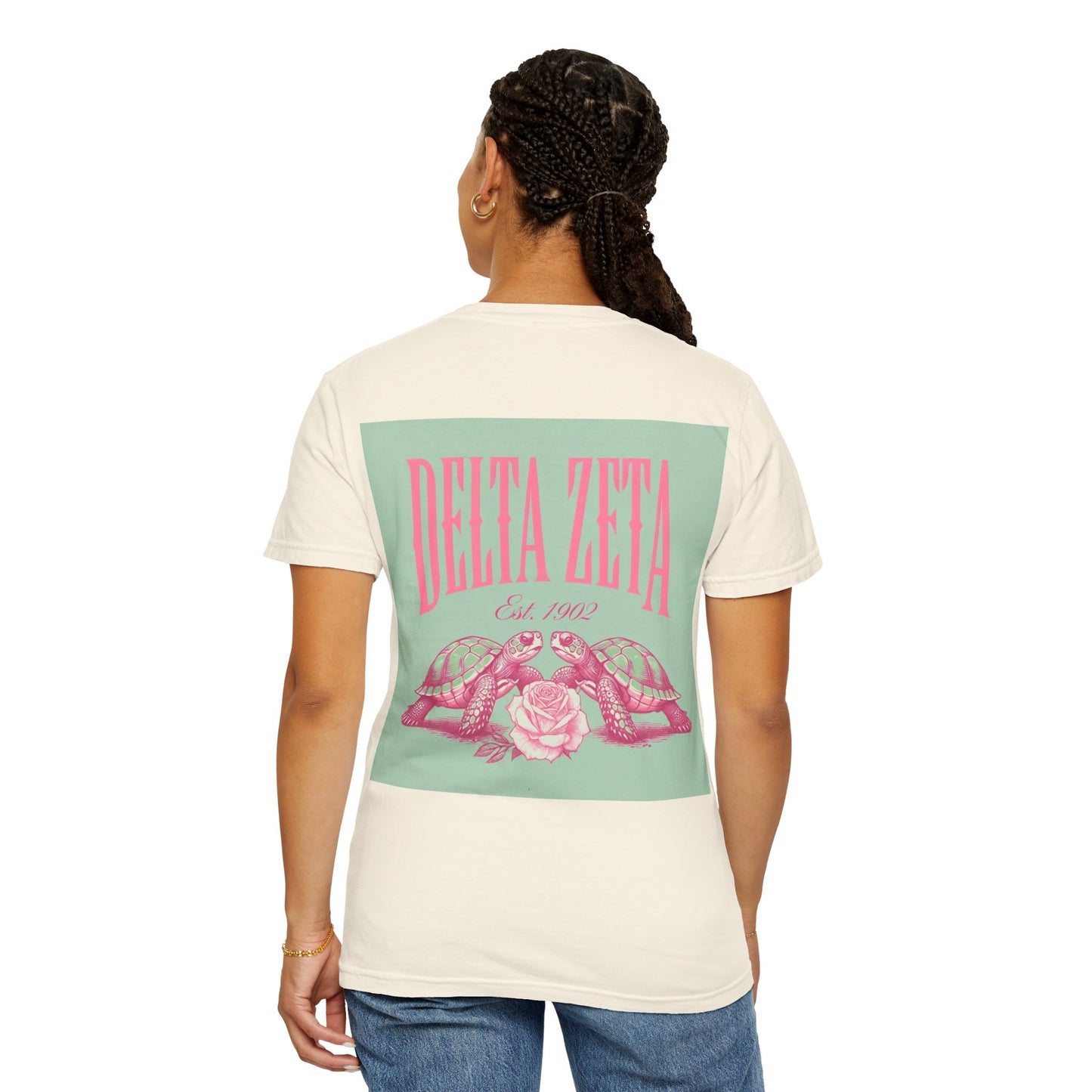 Delta Zeta Unisex T-Shirt, Sorority Shirt, Garment-Dyed Tee, Cute College Top, Sisterhood Apparel, Gift for Sorority Sisters