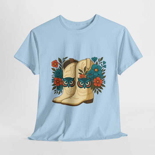 Floral Cowboy Boots Tee, Perfect for Country Music Lovers, Western Style Gift, Casual Outfit, Boho Fashion, Farmhouse Decor