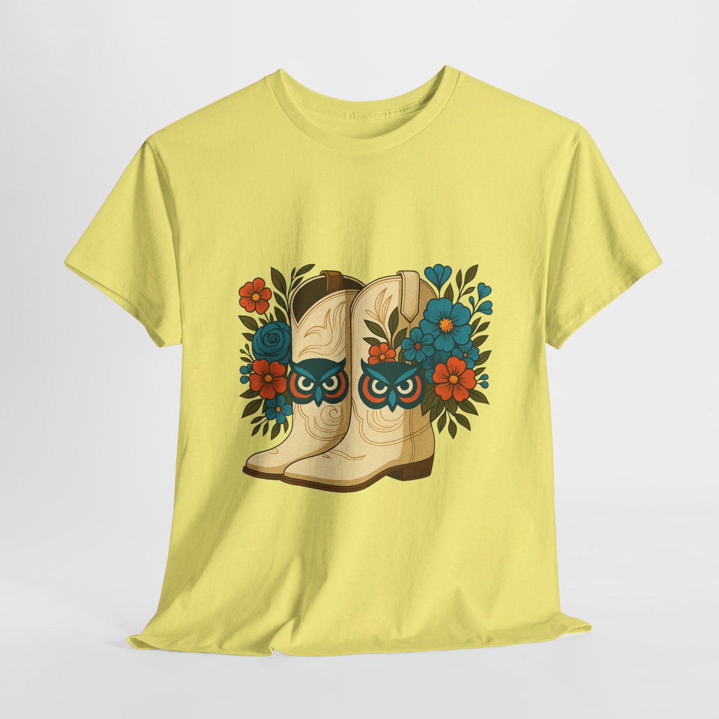 Floral Cowboy Boots Tee, Perfect for Country Music Lovers, Western Style Gift, Casual Outfit, Boho Fashion, Farmhouse Decor