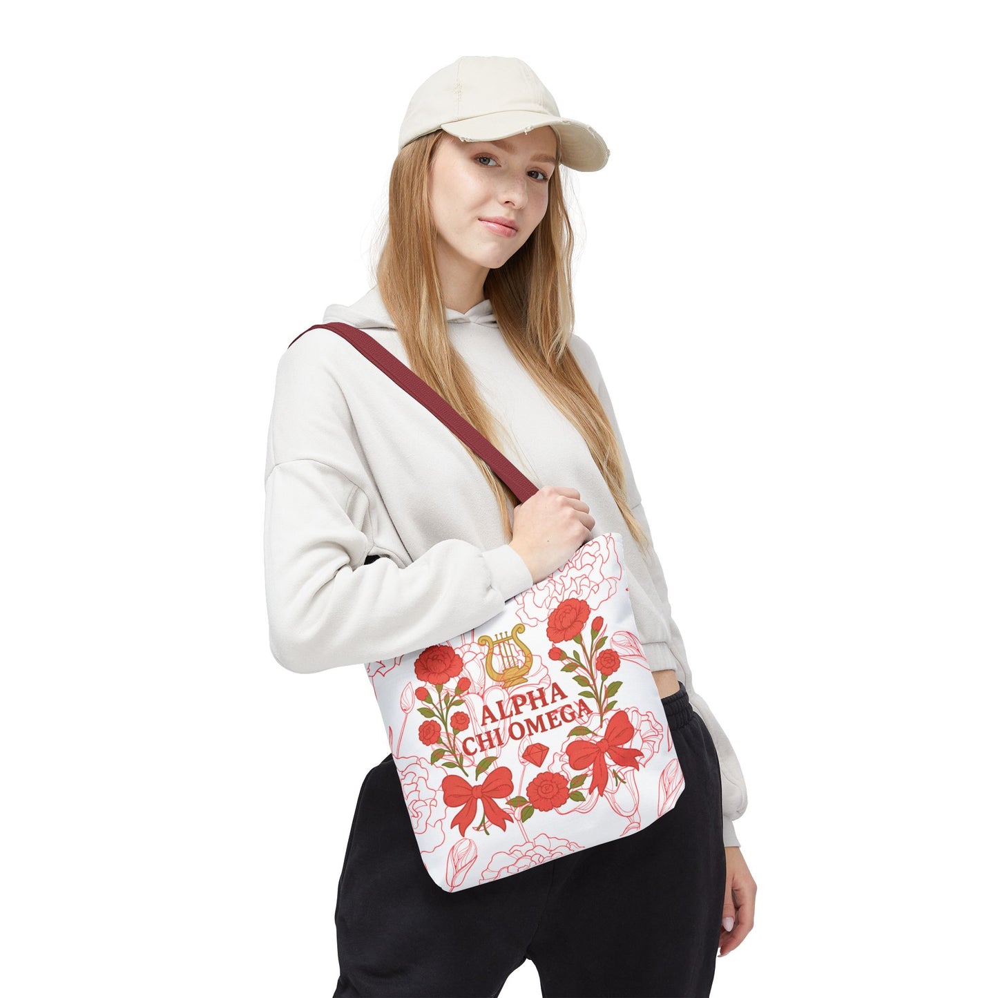 Floral Sorority Alpha Chi Omega Tote Bag, College Essentials, Gift for Sorority Sisters, Eco-Friendly Shopping Tote, Alpha Chi Omega Apparel