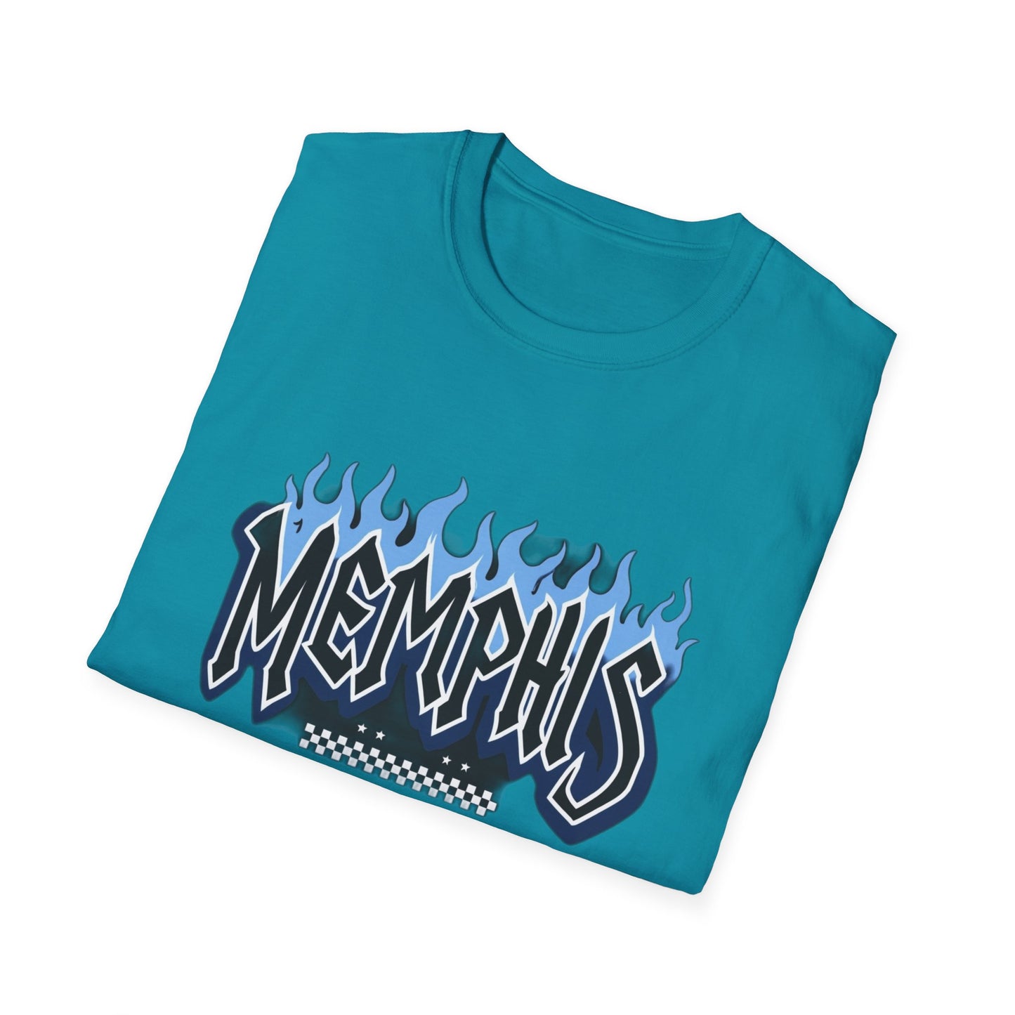 Memphis Flame Graphic T-Shirt, Unisex Tee, Casual Wear, Gift for Music Lovers, Summer Fashion, Graphic Design Shirt