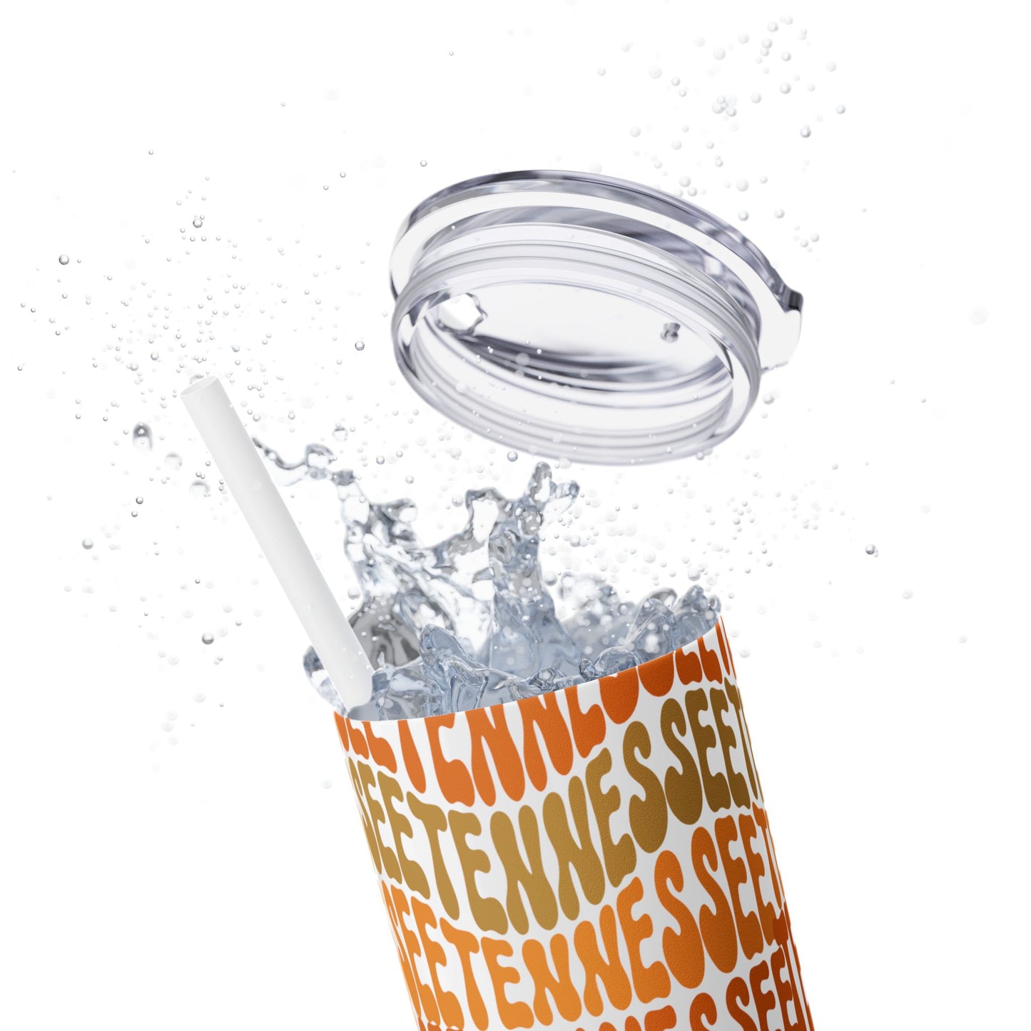 Tennessee Fan Gift Skinny Tumbler with Straw | Fun & Vibrant Travel Mug, Motivational Drinkware, Unique Gift for Friends, Perfect for Outdoor Adventures