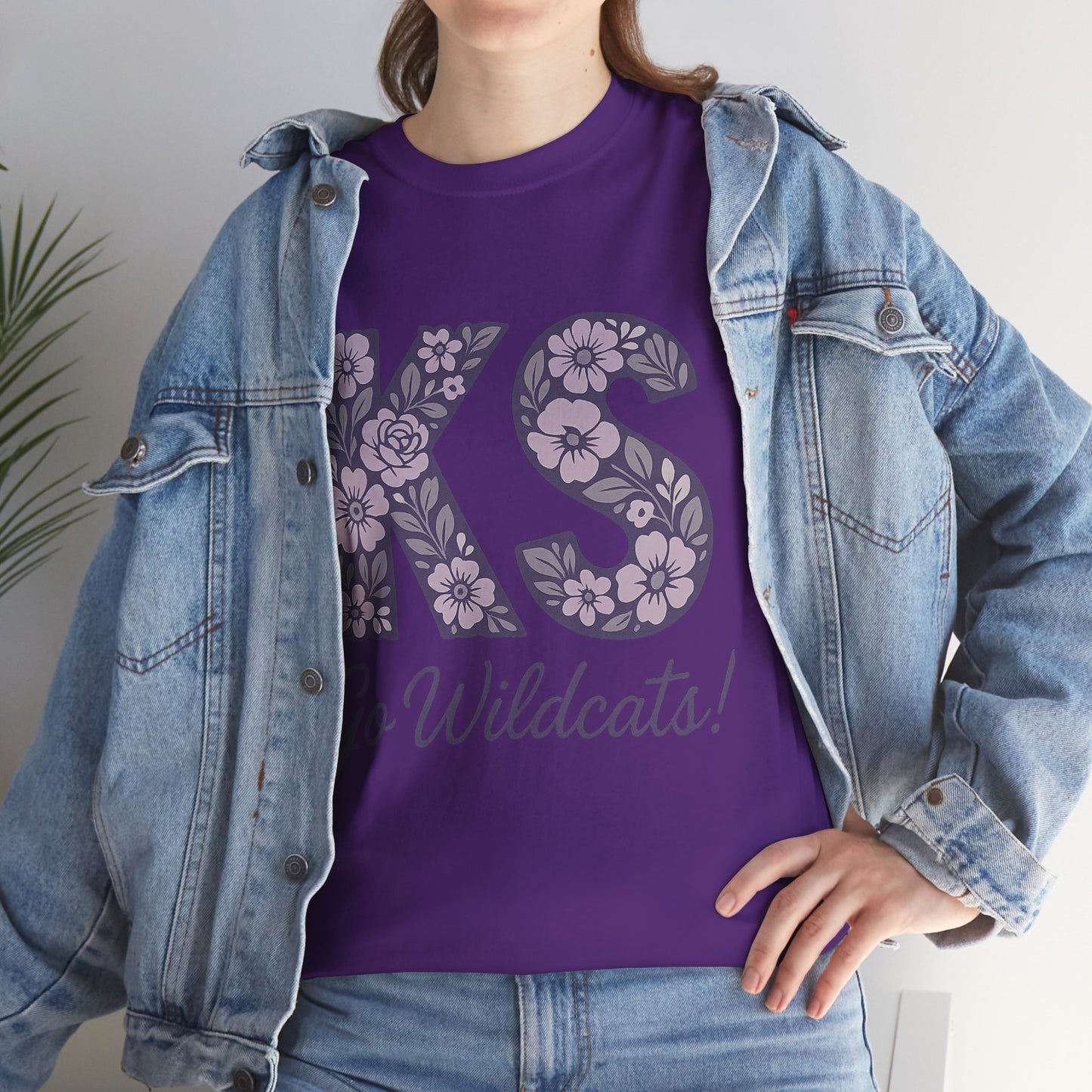 KS Floral Team Spirit Tee: Celebrate Kansas State Wildcats in Style, Perfect for Sports Events, Gifts, & Casual Wear