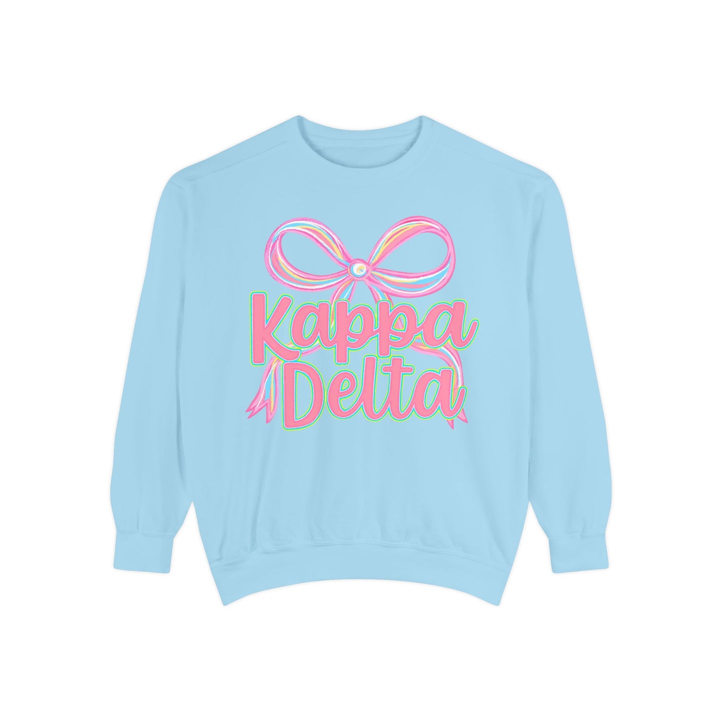KD Comfort Colors Garment-Dyed Sweatshirt, Sorority Apparel, Cozy Gift, College Sweatshirt, Valentine's Day Gift, Customizable Sweater