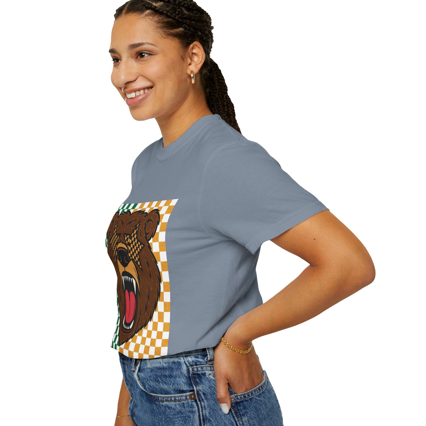 Checkered BU Bear Unisex T-shirt