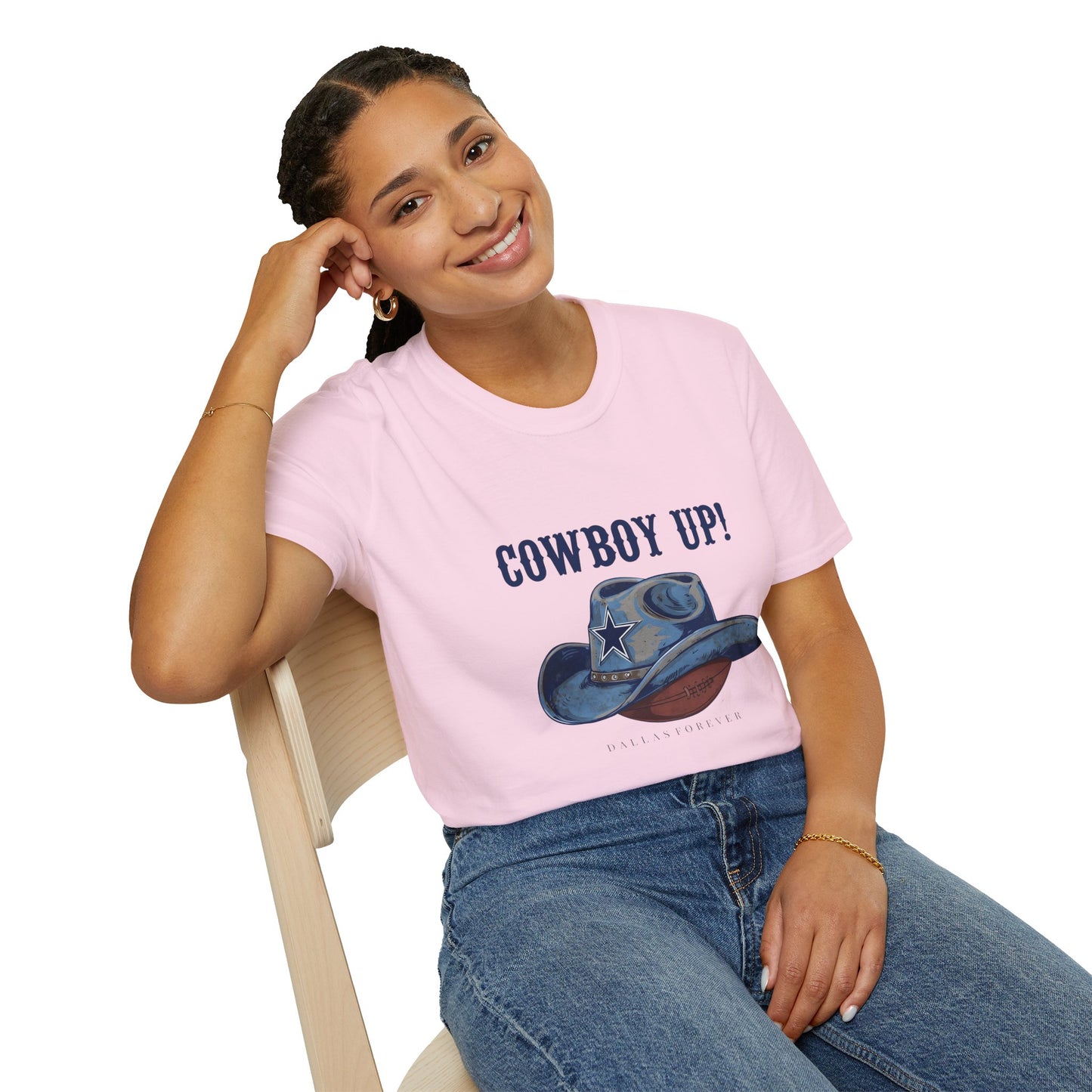 Cowboy Up! Unisex Softstyle T-Shirt - Casual Western Tee for Rodeos, Country Events, Fun Graphic Shirt, Everyday Wear