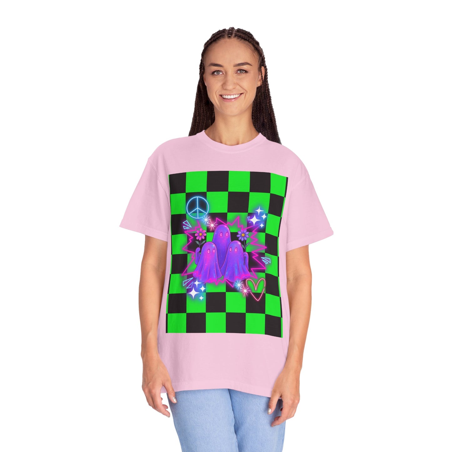 Vibrant Ghost Graphic Tee, Unisex T-shirt, Retro Vibe Shirt, Perfect for Halloween, Party Wear, Casual Style, Unique Gift