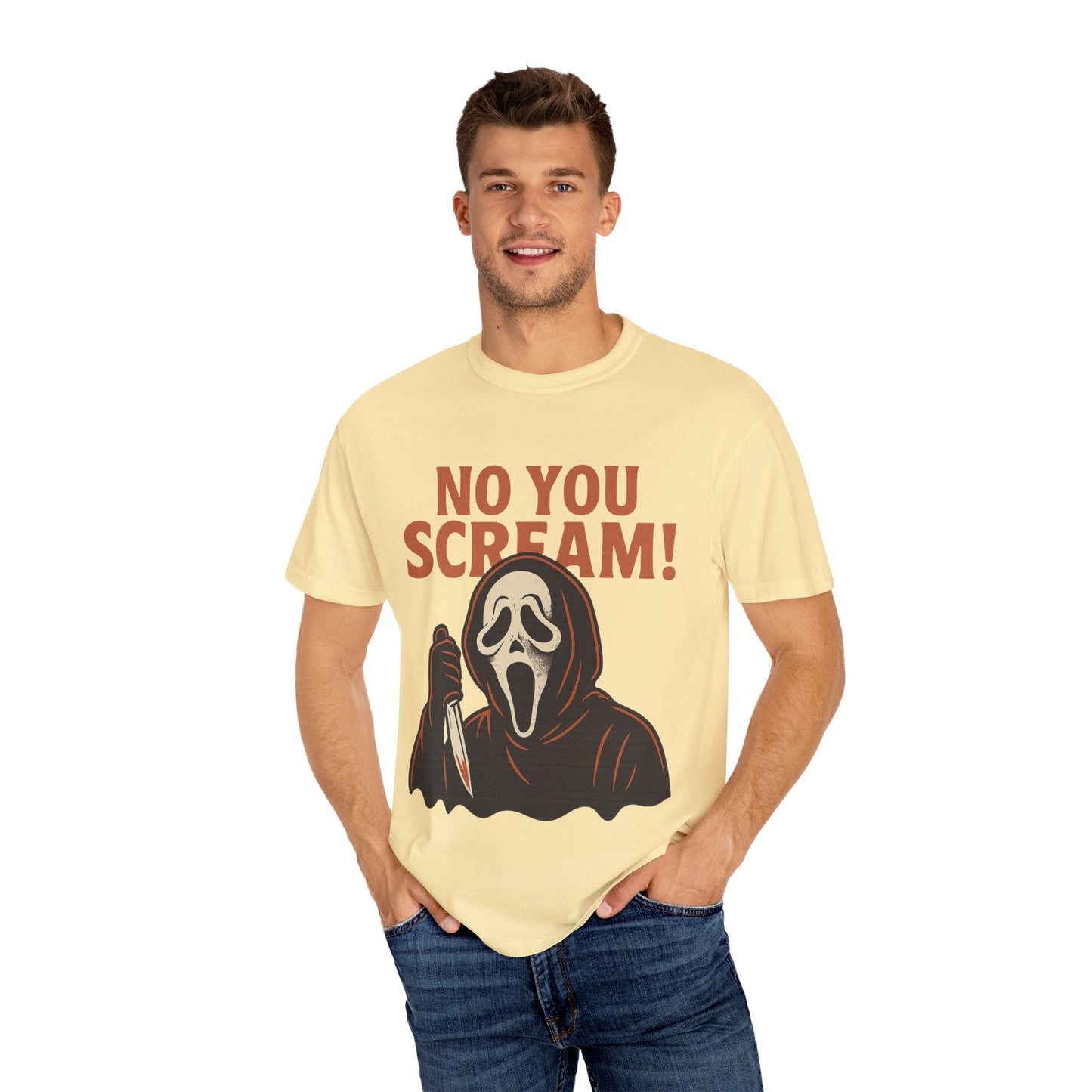 Unisex Horror-Themed T-shirt | Fun Scream Design for Halloween, Costume Parties, Movie Nights, Gift for Horror Fans