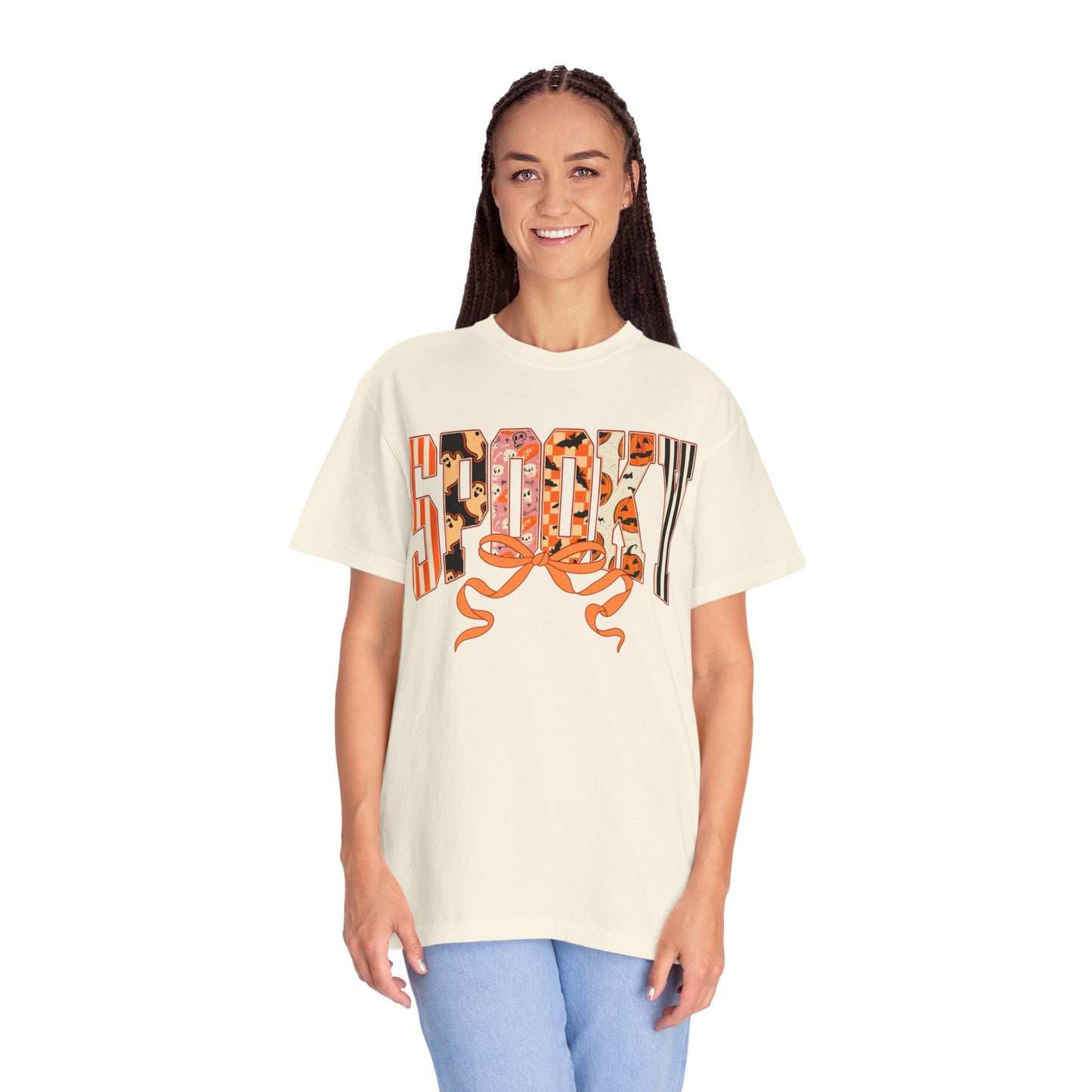 SPOOKY Bow Unisex Garment-Dyed T-shirt