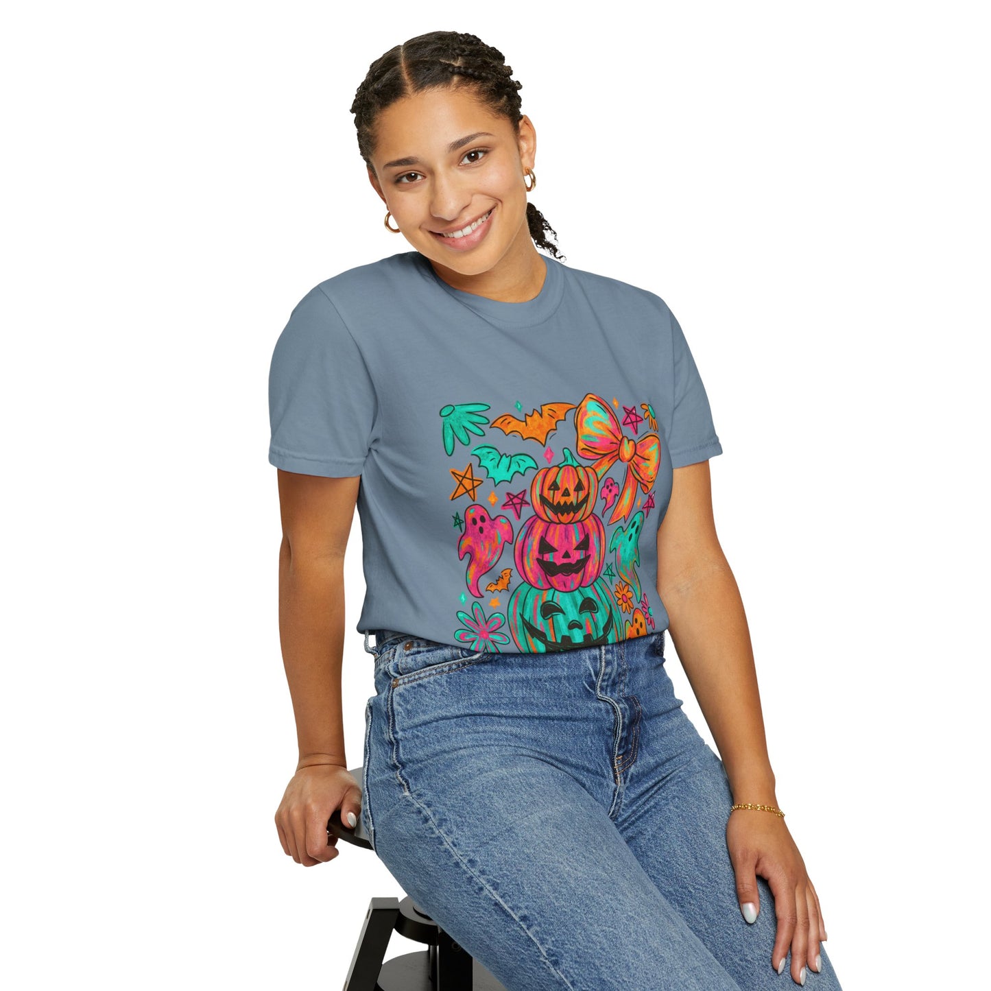 Whimsical Halloween T-Shirt, Perfect for Fall Celebrations, Ghosts & Pumpkins Design, Unisex Tee, Festive Apparel, Halloween Costume