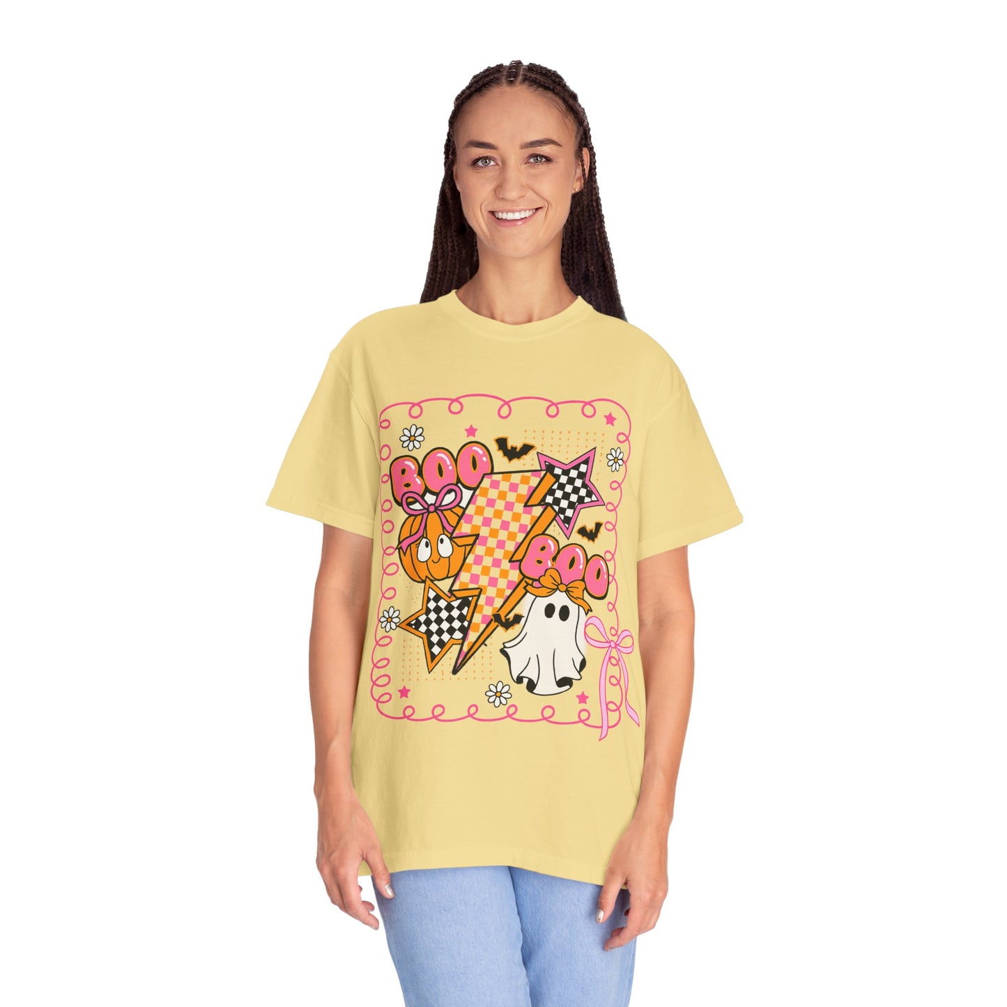 Retro Design Orange & Pink Unisex Halloween T-Shirt