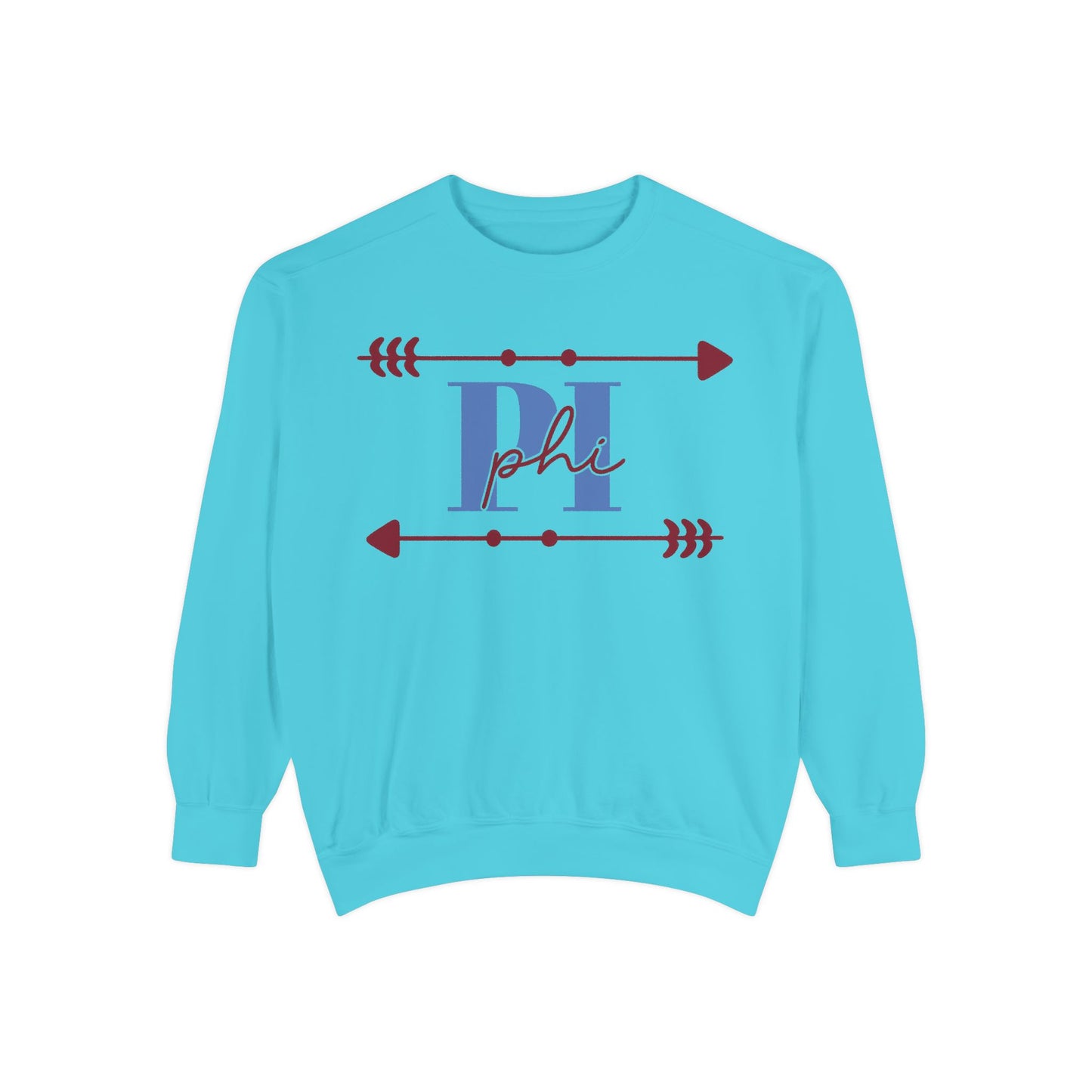Phi Garment-Dyed Sweatshirt - Cozy Casual Unique Gift College Apparel Graduation Outfit