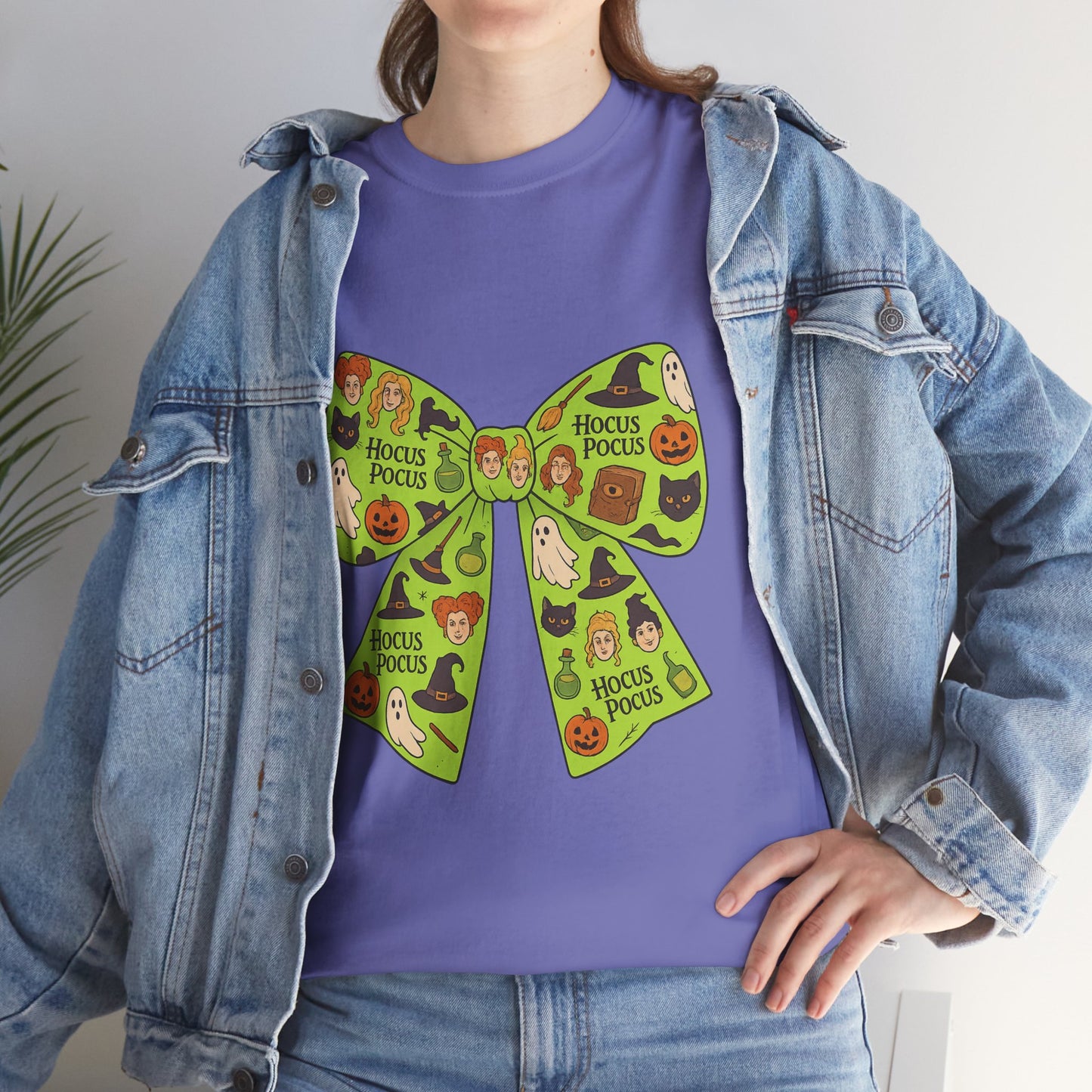 Halloween Graphic Tee, Spooky Season Unisex Shirt, Hocus Pocus Bow Tee, Autumn Style Shirt, Trick or Treat Apparel