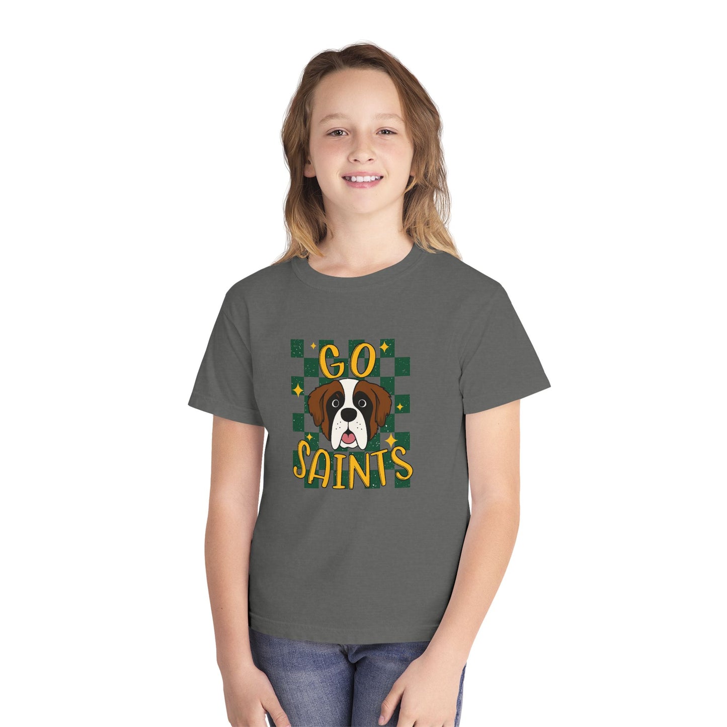Saints Youth Tee - Perfect for Game Day, Dog Lovers, Team Spirit, Sporty Outfit, Gift for Kids