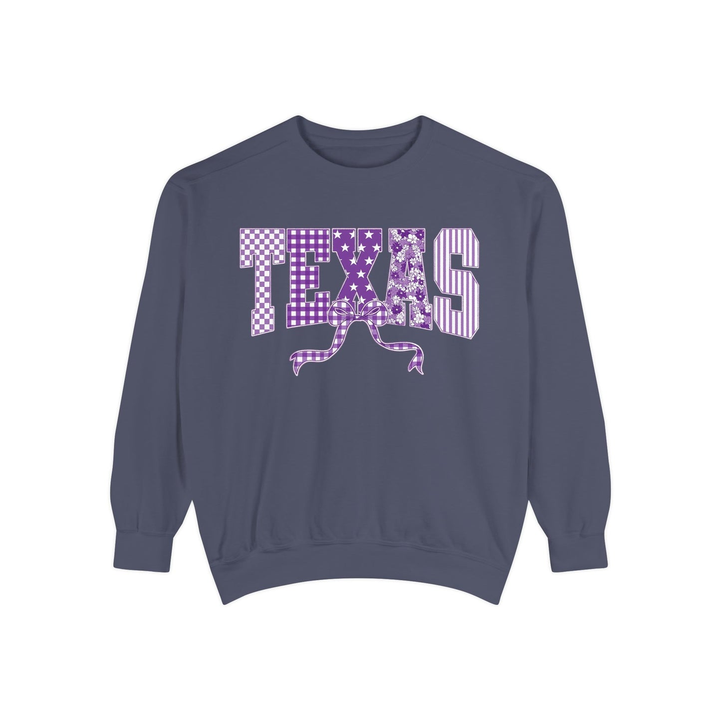 Texas Cowgirl Sweatshirt — Purple Western State Graphic