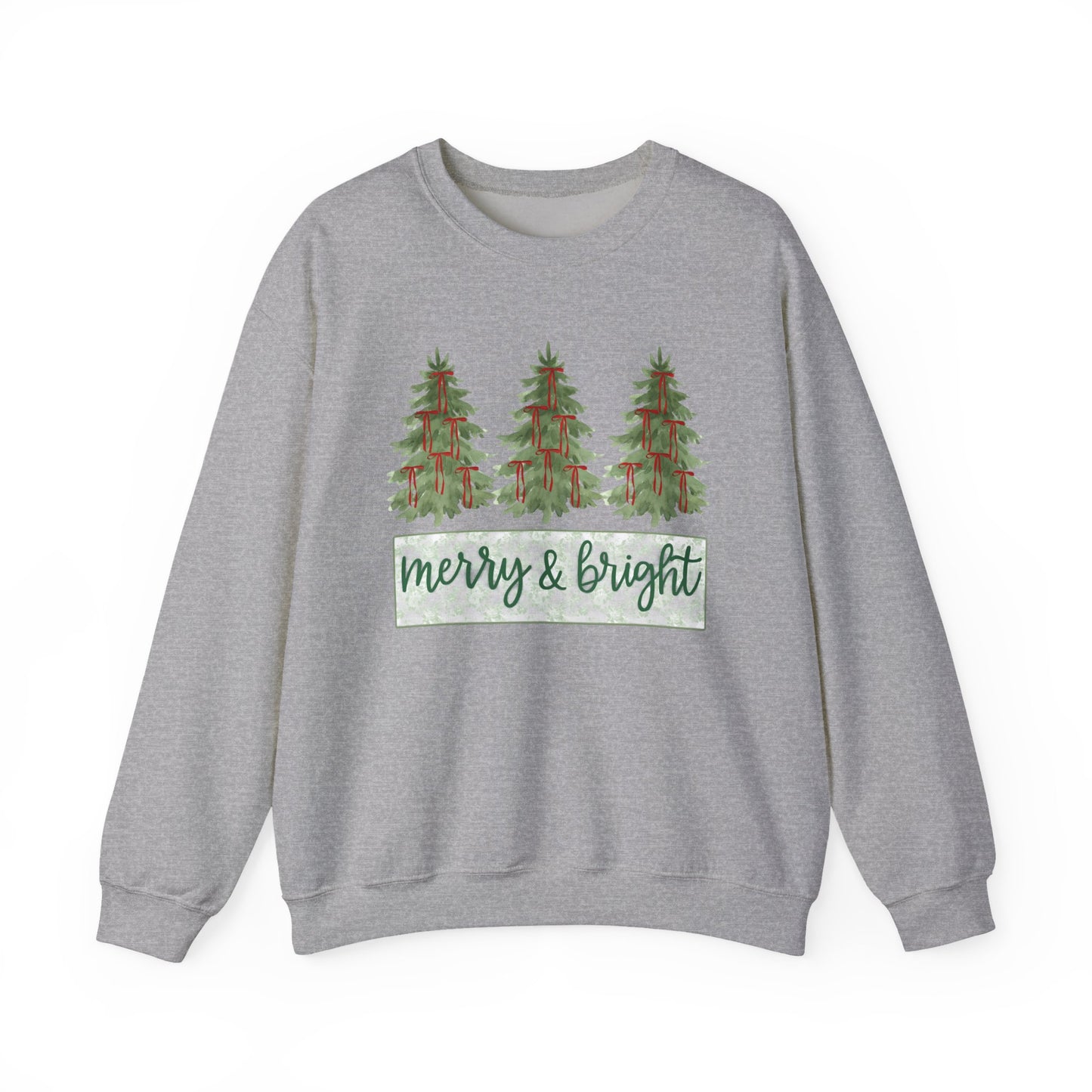 Merry & Bright Crewneck Sweatshirt | Cozy Holiday Gift, Unisex Apparel, Christmas Sweatshirt, Festive Fashion, Winter Wardrobe Essential