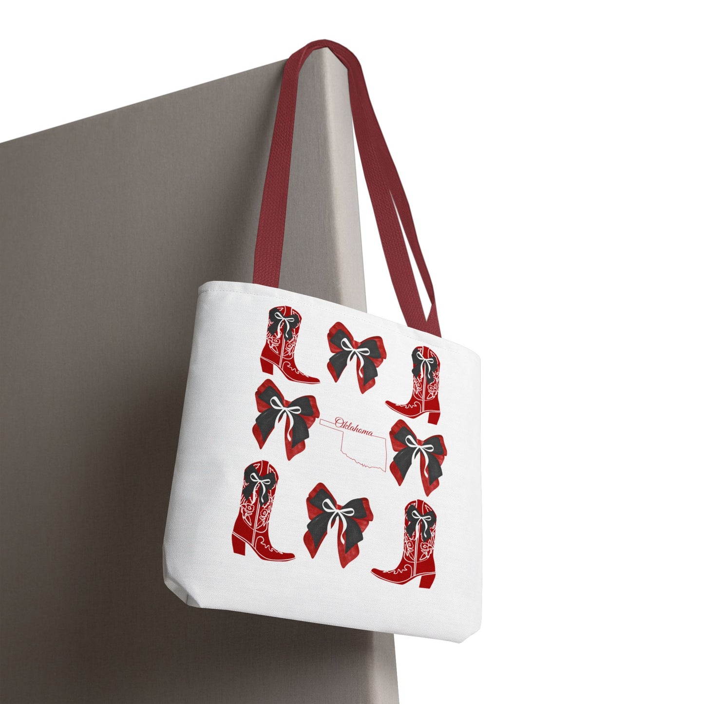 Tote Bag - Oklahoma Game Day Coquette Bow Design Fan Gift