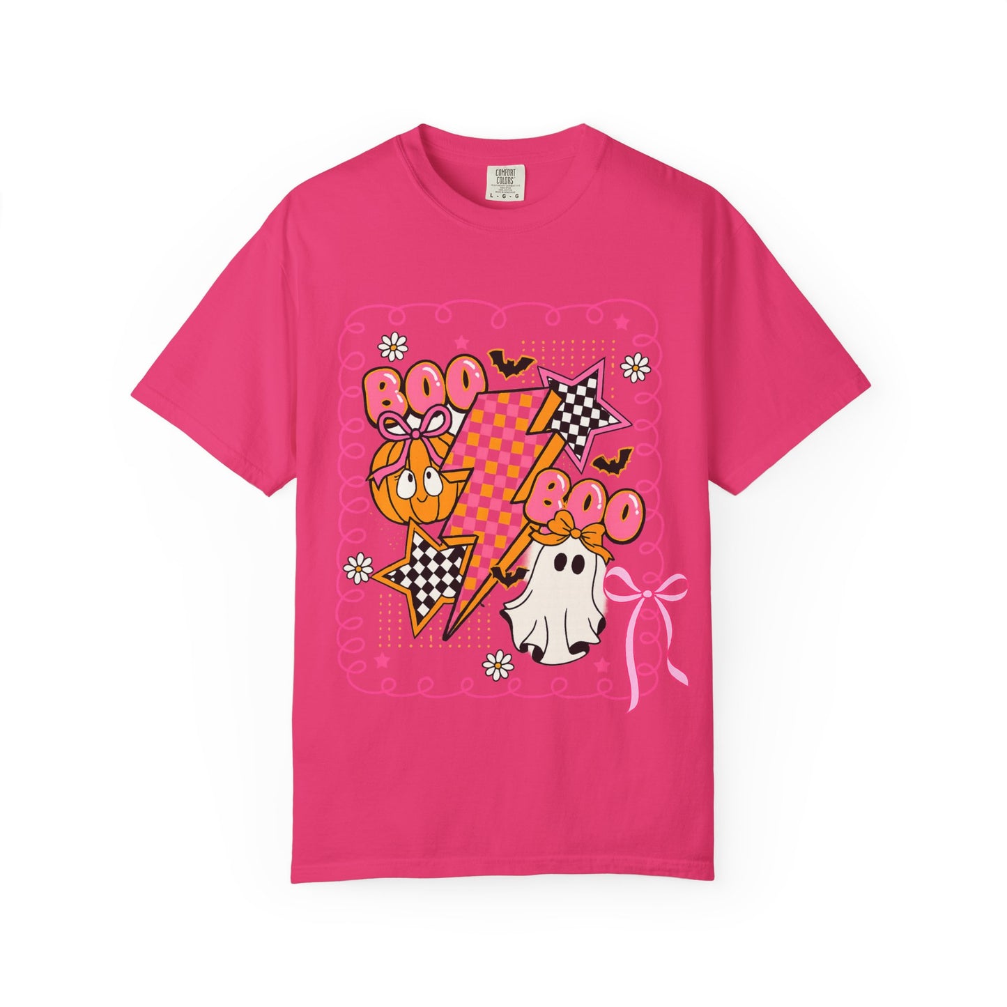 Retro Design Orange & Pink Unisex Halloween T-Shirt