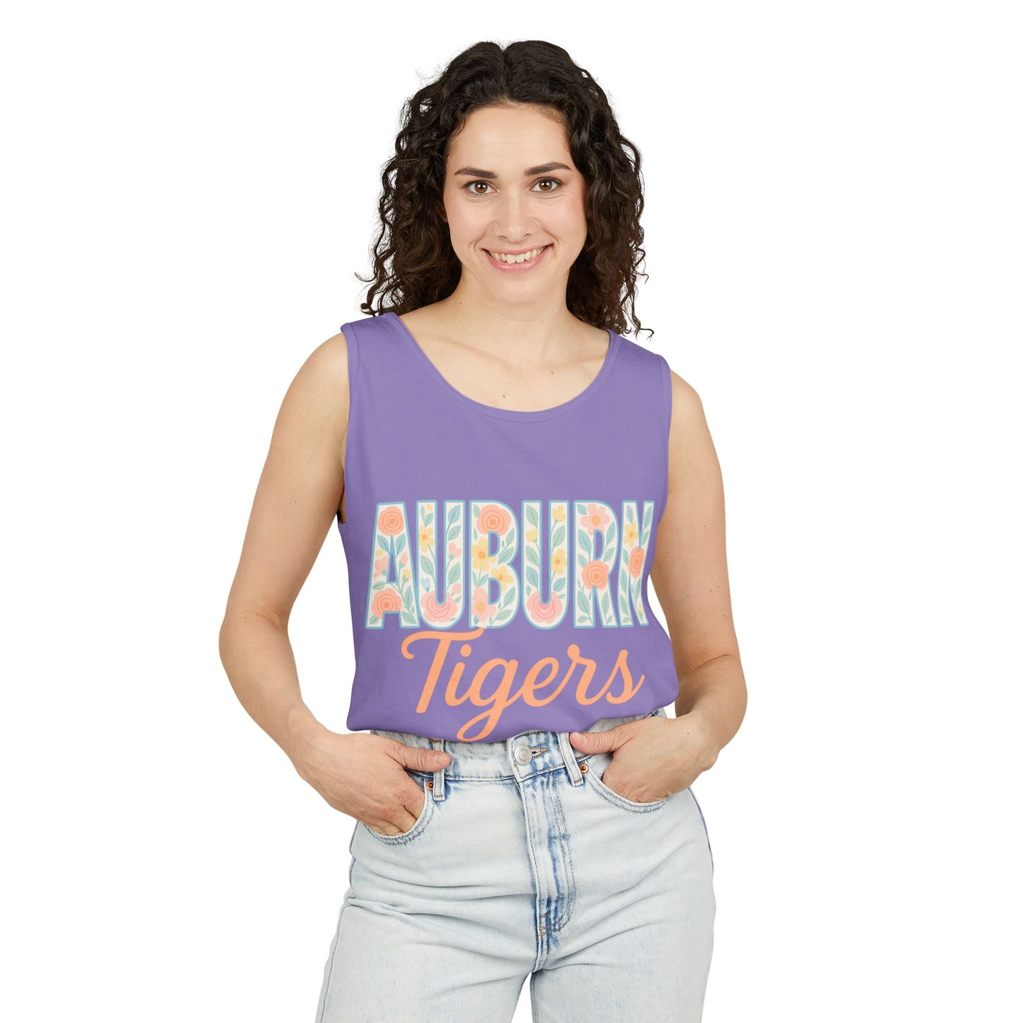 Auburn Tigers Garment-Dyed Tank Top, Summer Fashion, Sports Apparel, College Gear, Gifts for Students, Comfort Colors
