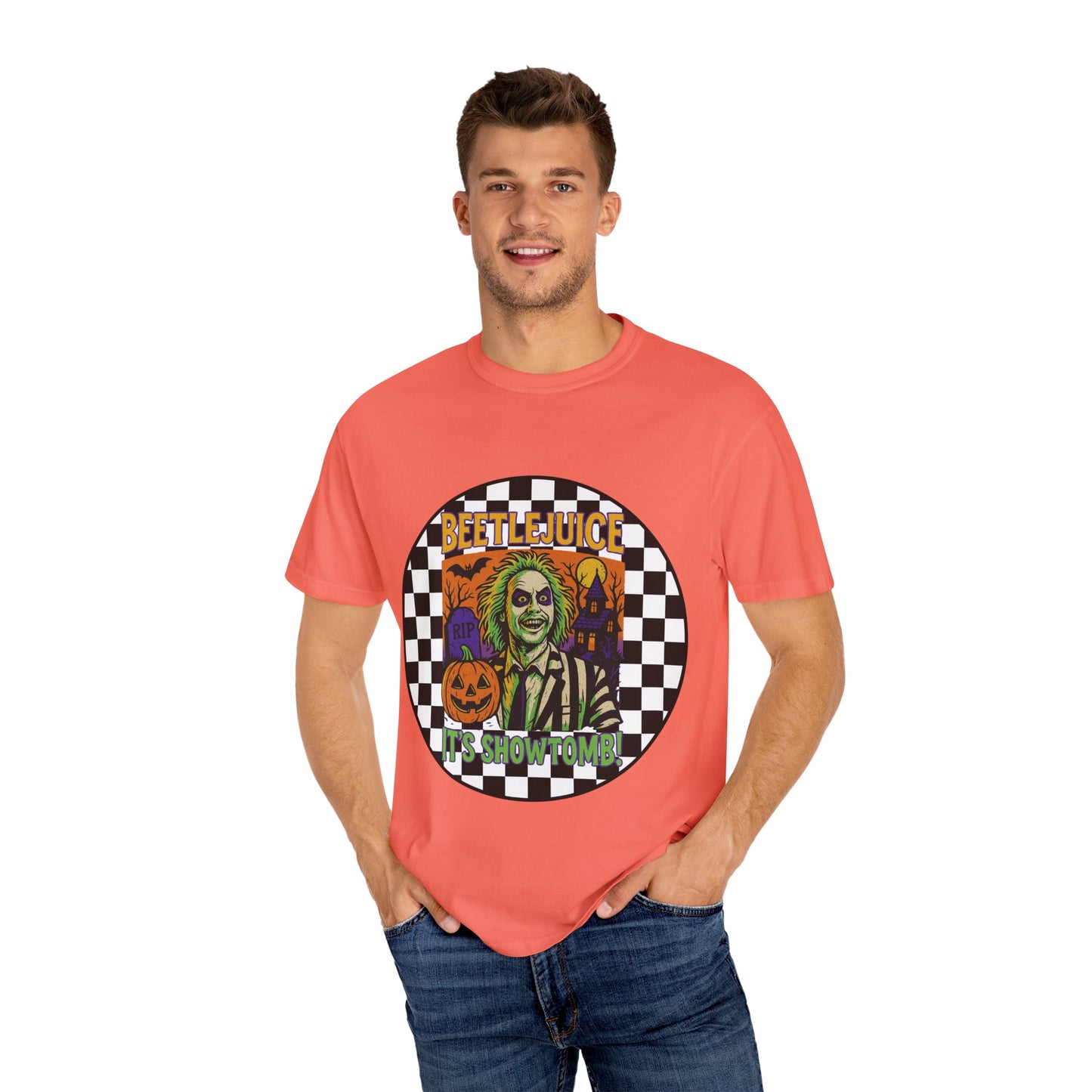 Beetlejuice Unisex T-shirt, Spooky Graphic Tee, Halloween Costume Shirt, Movie Fan Apparel, Eerie Clothing Gift