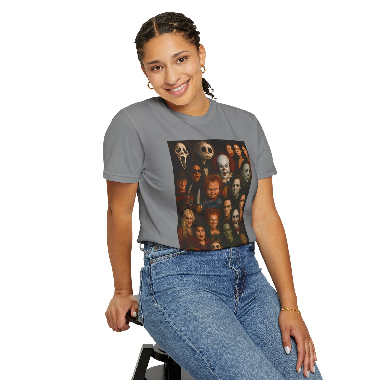 Spooky Halloween T-Shirt | Unisex Garment-Dyed Tee Featuring Iconic Horror Movie Characters, Perfect for Halloween Parties, Horror [...]