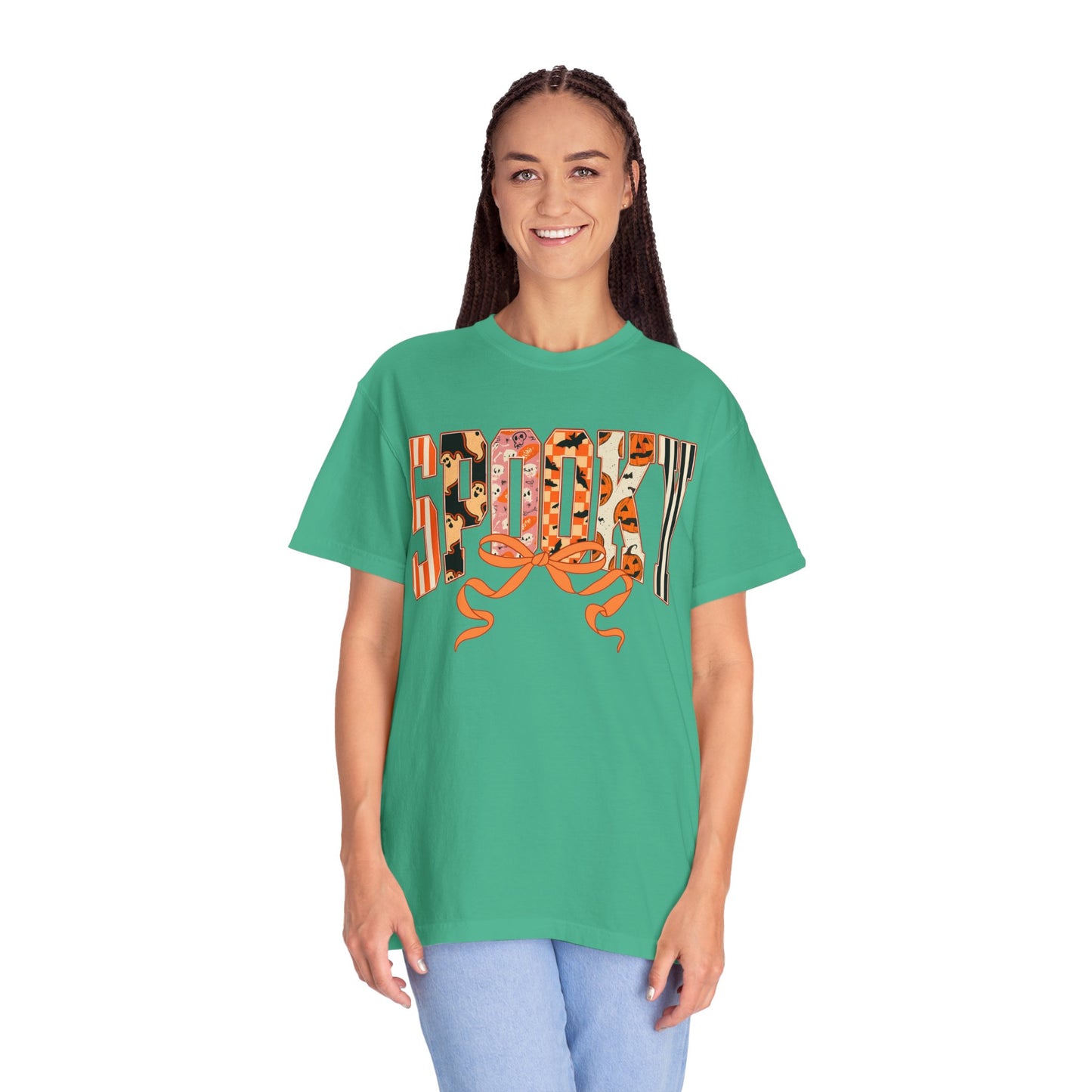 SPOOKY Bow Unisex Garment-Dyed T-shirt