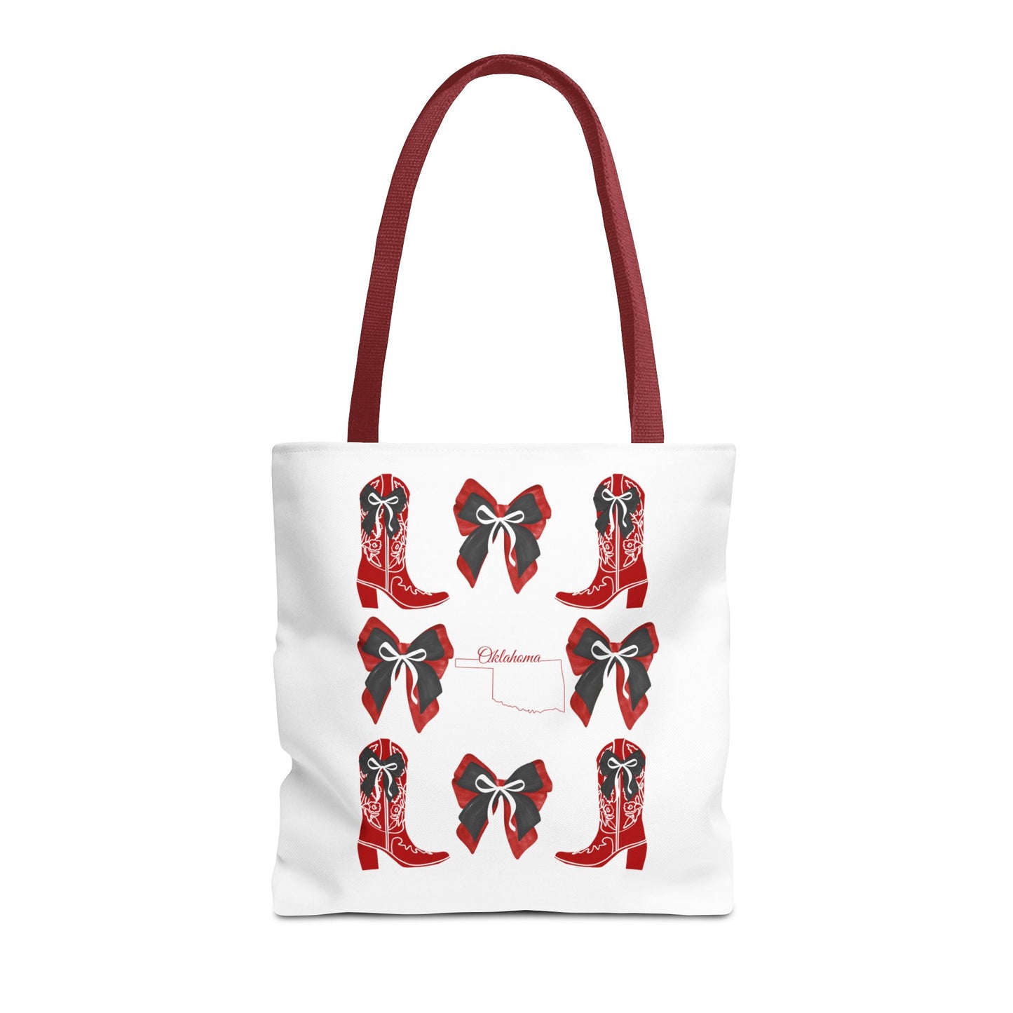 Tote Bag - Oklahoma Game Day Coquette Bow Design Fan Gift
