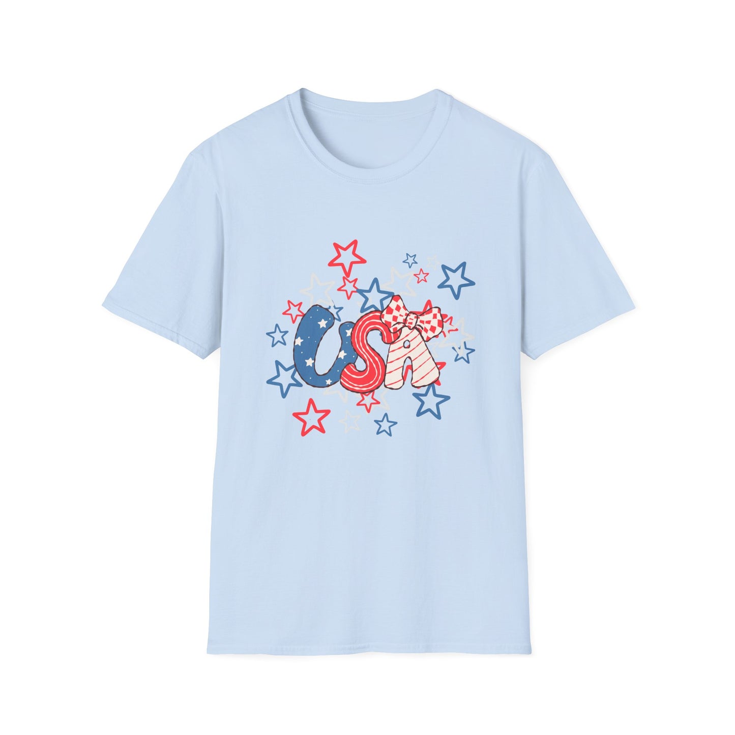 Patriotic Unisex T-Shirt for Independence Day, July 4th Celebration, Star-Patterned Tee, USA Graphic Top, Casual American Apparel