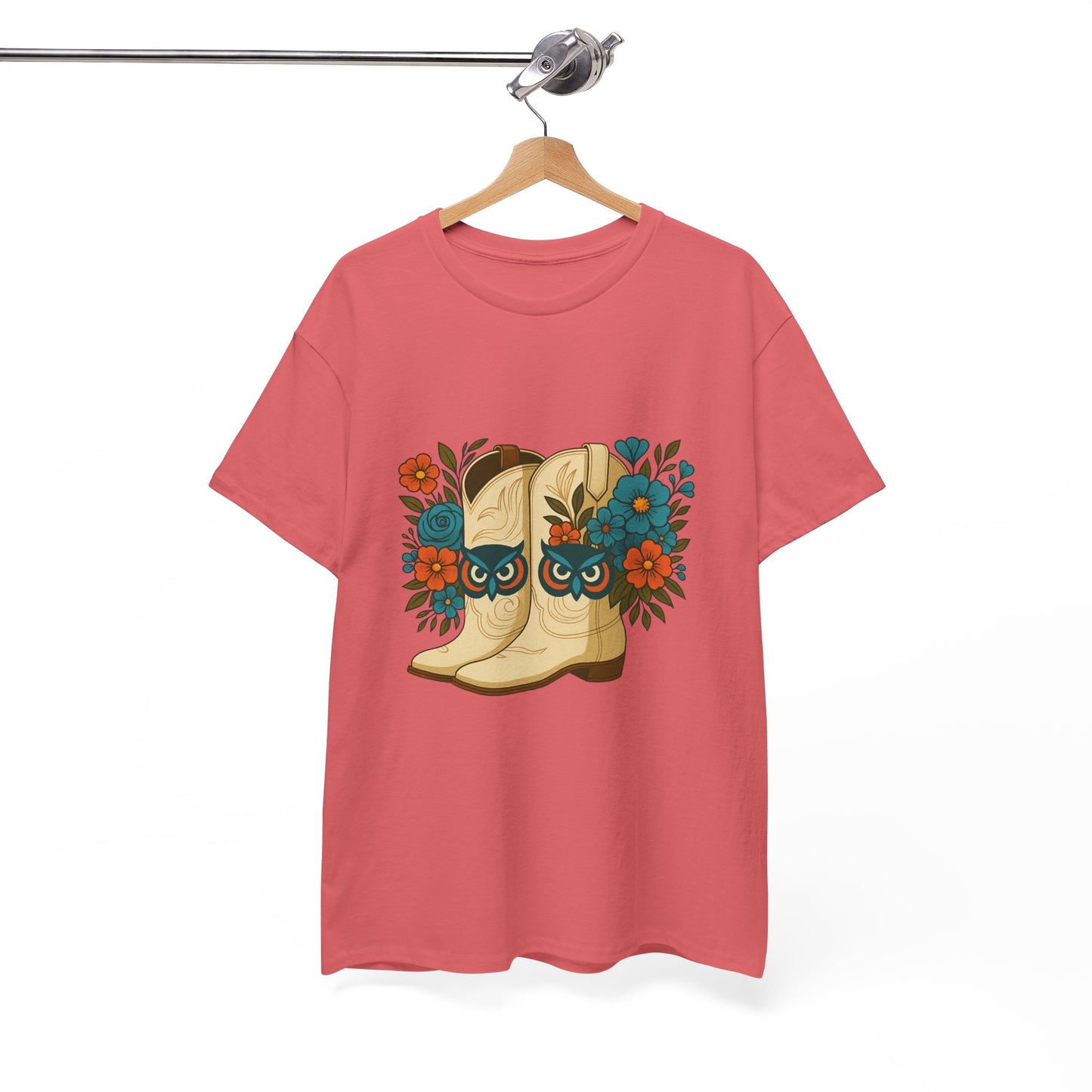 Floral Cowboy Boots Tee, Perfect for Country Music Lovers, Western Style Gift, Casual Outfit, Boho Fashion, Farmhouse Decor