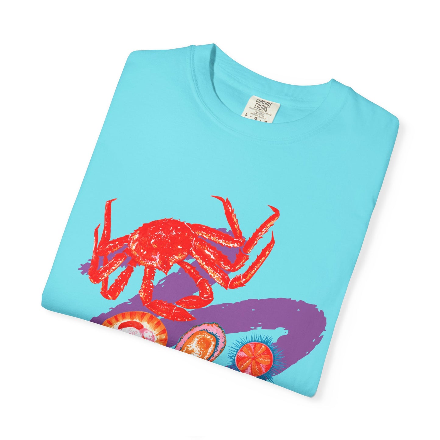 Comfort Colors Vibrant Seafood T-Shirt, French Coastal Tee, Distressed Shirt, Oversized Coquette Aesthetic, Nautical Style