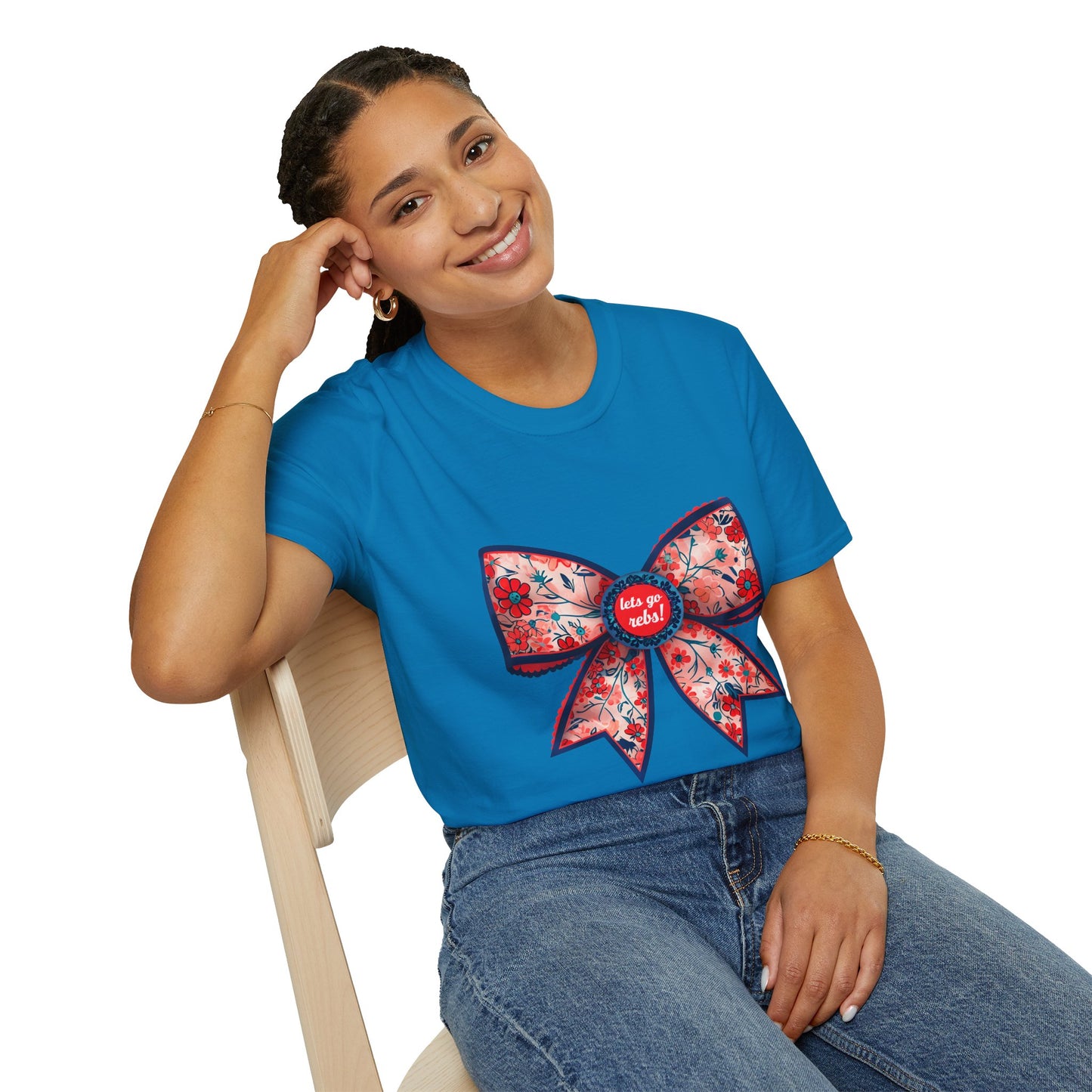 Go rebs coquette bow, Floral Bow T-Shirt | Gift for Her, Casual Wear, Birthday Party, Spring Fashion, Cute Graphic Tee