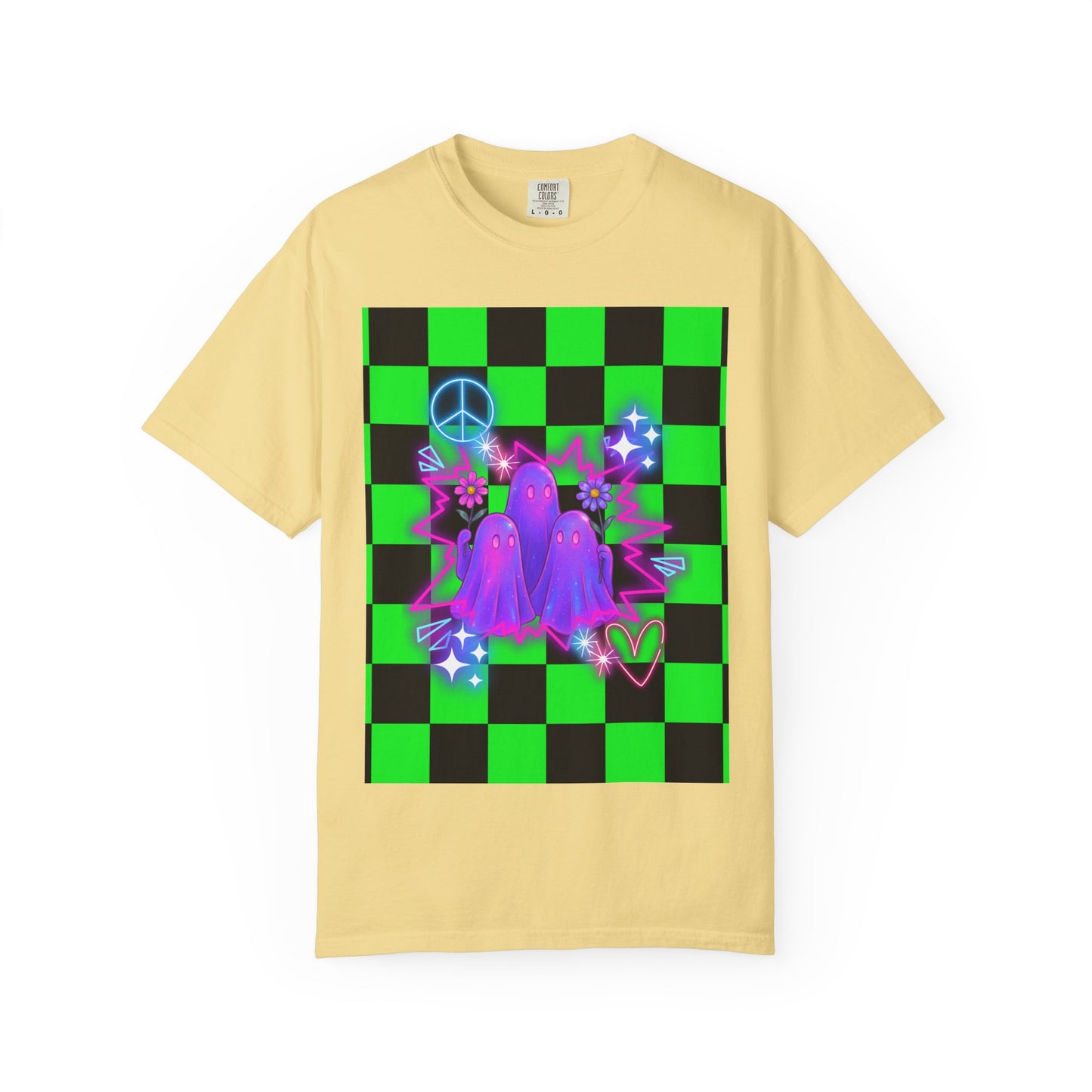 Vibrant Ghost Graphic Tee, Unisex T-shirt, Retro Vibe Shirt, Perfect for Halloween, Party Wear, Casual Style, Unique Gift