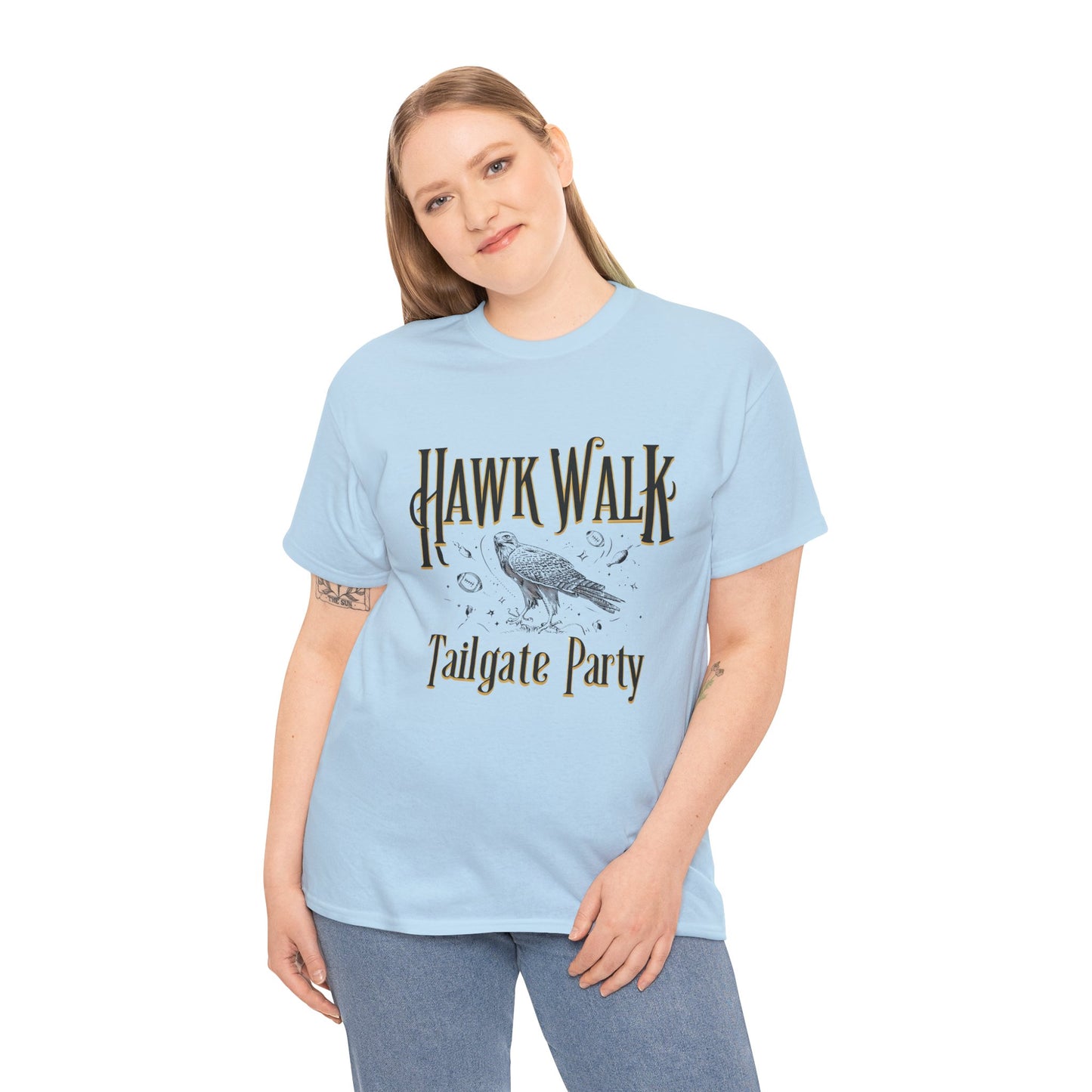 Hawk Walk Tailgate Tee, Unisex Cotton Shirt, Outdoor Event T-Shirt, Festival Wear, Bird Lover Gift, Sports Gathering Apparel