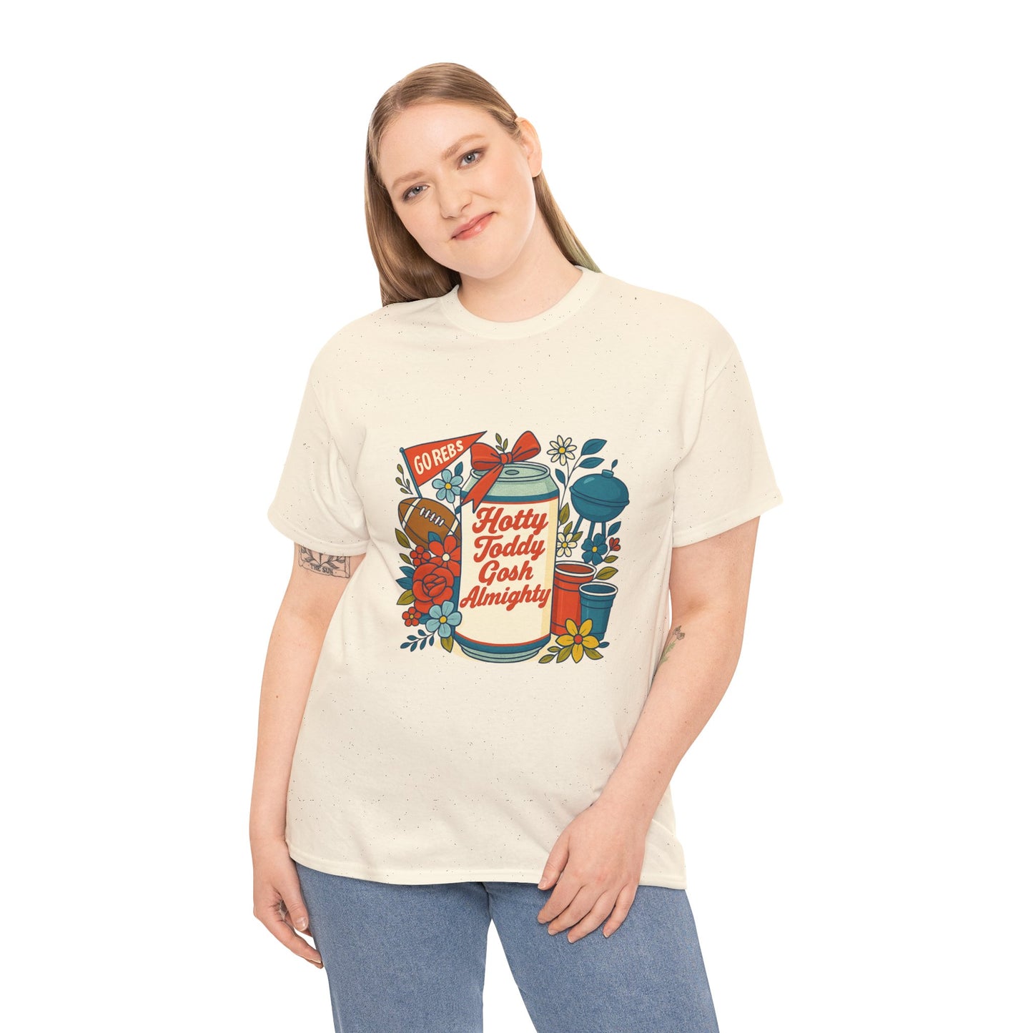 Hotty Toddy Heavy Cotton Tee - Unisex Graphic T-Shirt, Casual Wear, College Apparel, Gift for Students, Spring Break Fashion