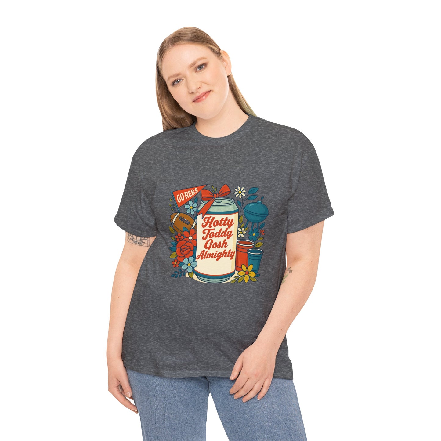 Hotty Toddy Heavy Cotton Tee - Unisex Graphic T-Shirt, Casual Wear, College Apparel, Gift for Students, Spring Break Fashion