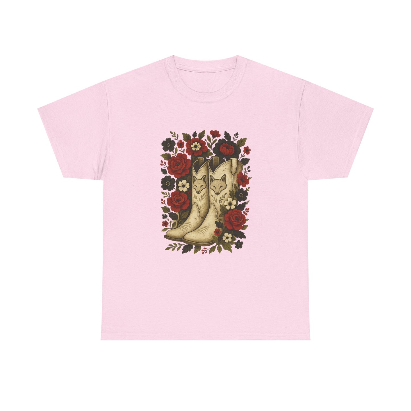 AR State Red Wolves Vintage Floral Cowboy Boots Tee